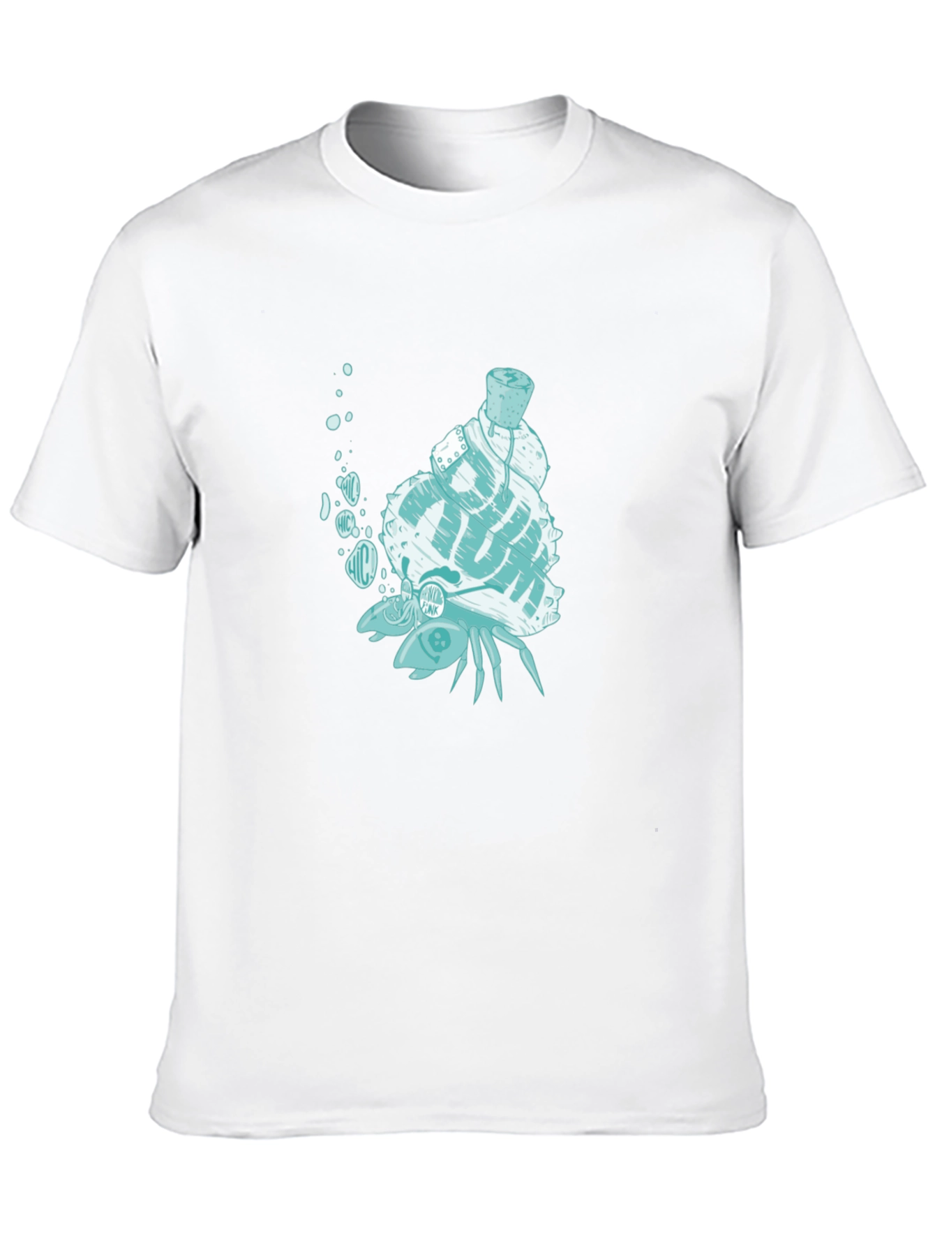 Unique Crab with Shell Graphic T-Shirt - Black