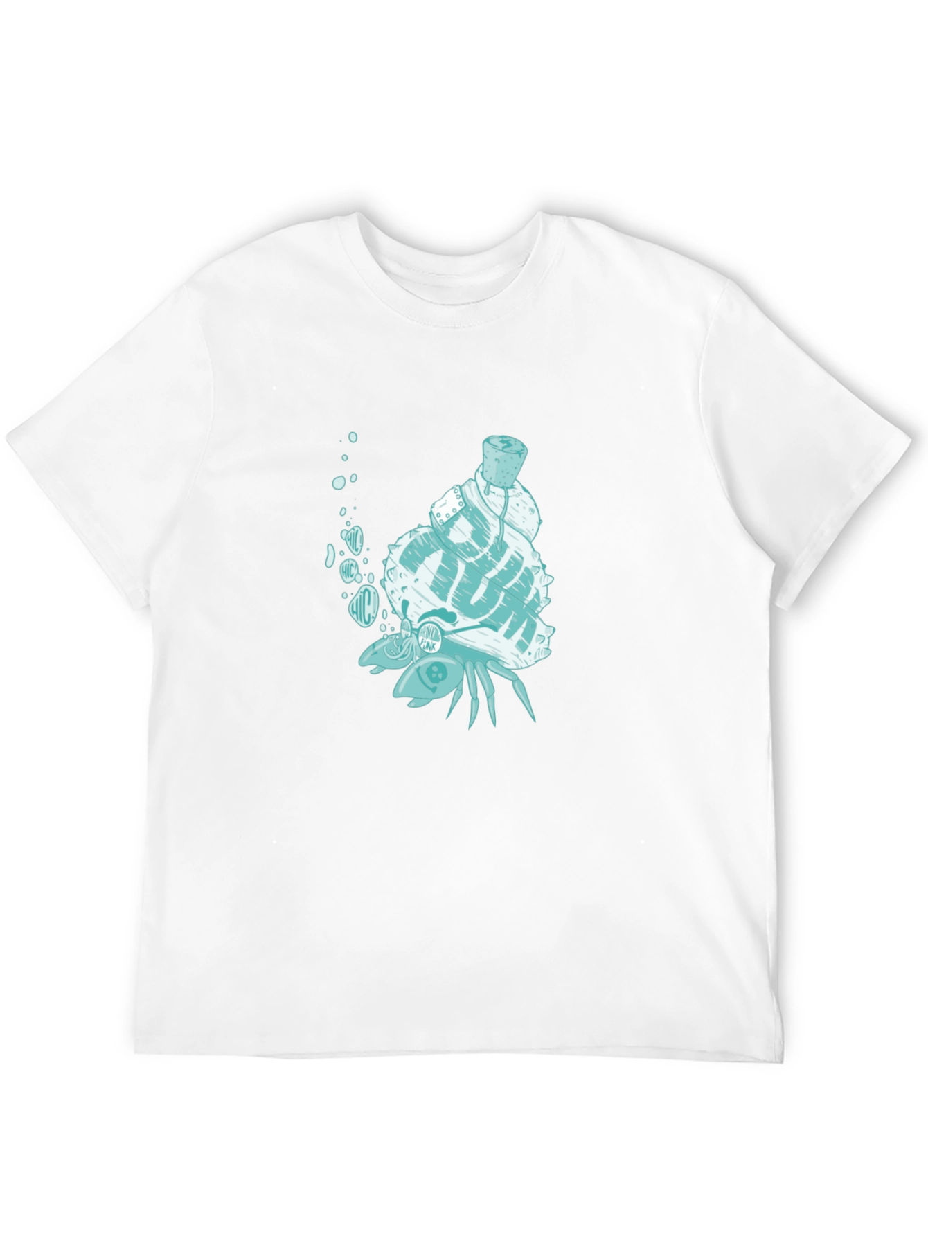 Unique Crab with Shell Graphic T-Shirt - Black