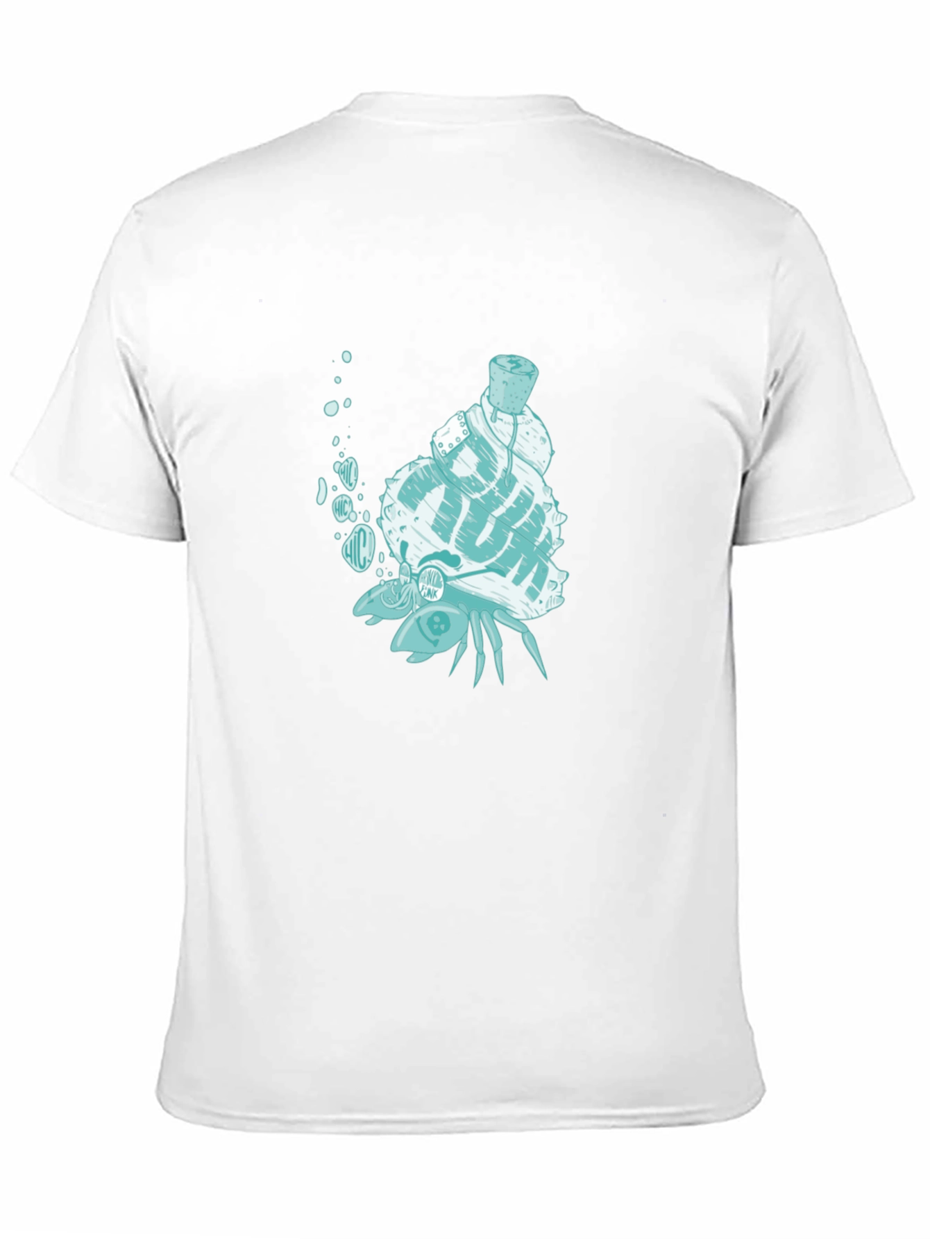 Unique Crab with Shell Graphic T-Shirt - Black