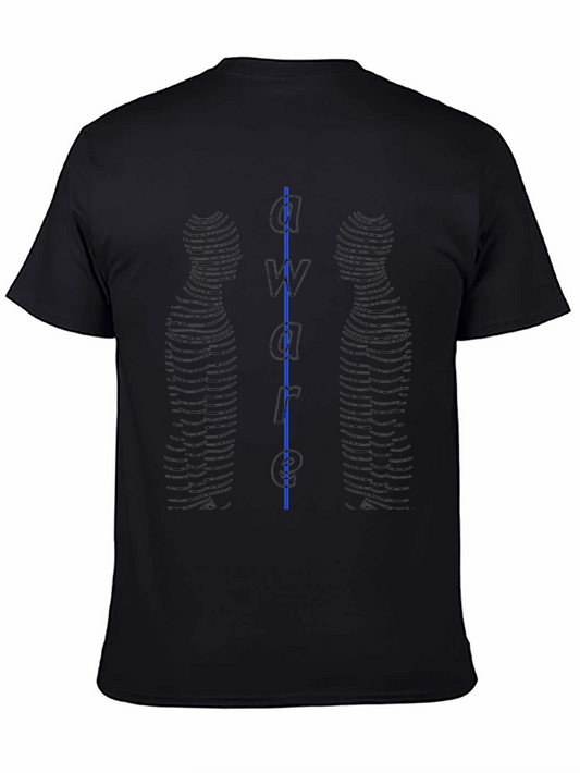Aware Graphic Tee - Mens Black Cotton T-Shirt
