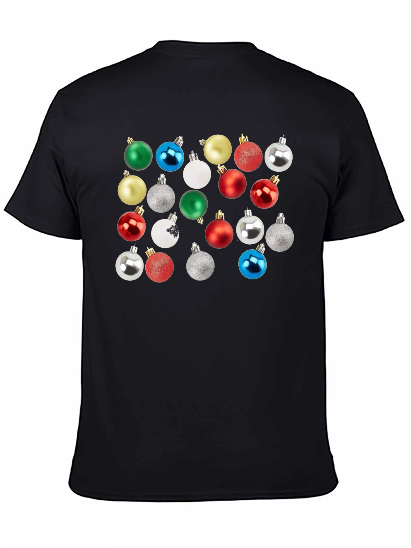 Christmas Ornament Pattern Crew Neck T-Shirt