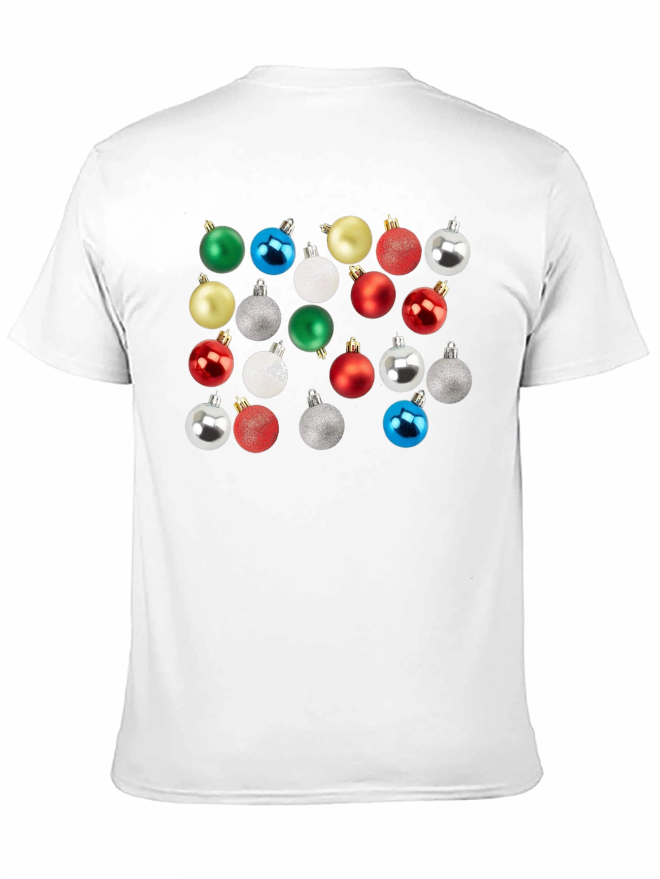 Christmas Ornament Pattern Crew Neck T-Shirt