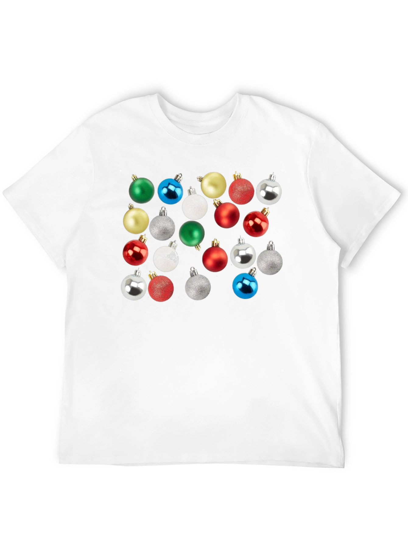 Christmas Ornament Pattern Crew Neck T-Shirt