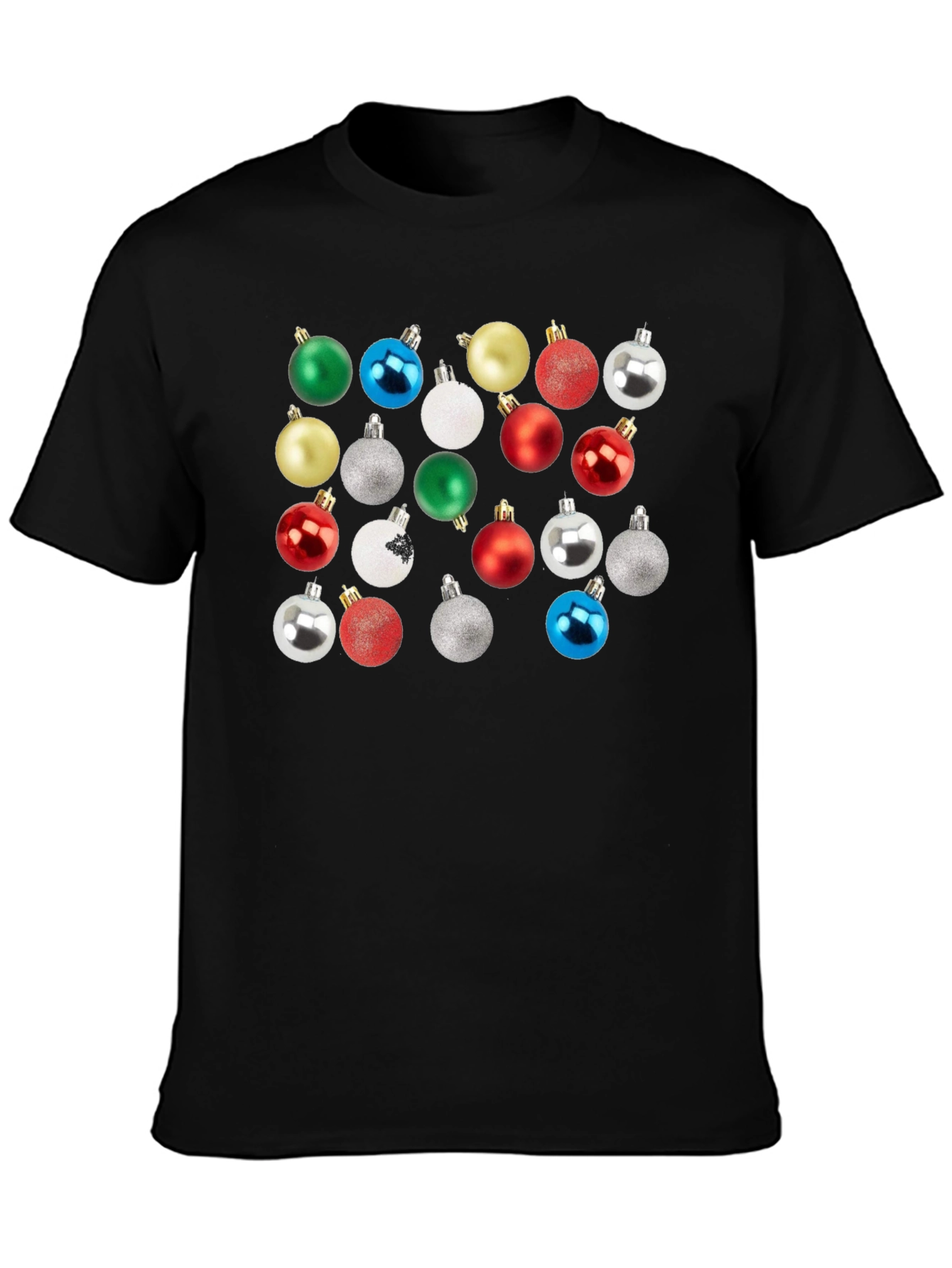 Christmas Ornament Pattern Crew Neck T-Shirt