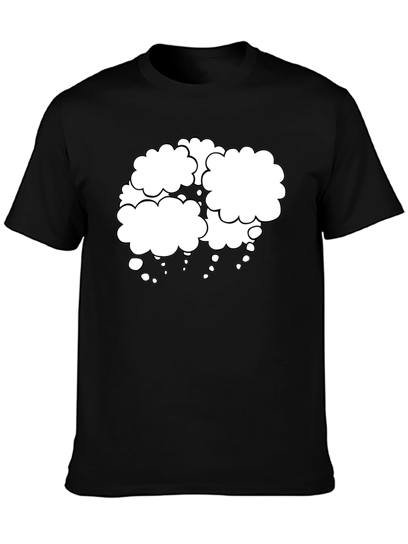 Mens Black T-Shirt with Think Bubble Design