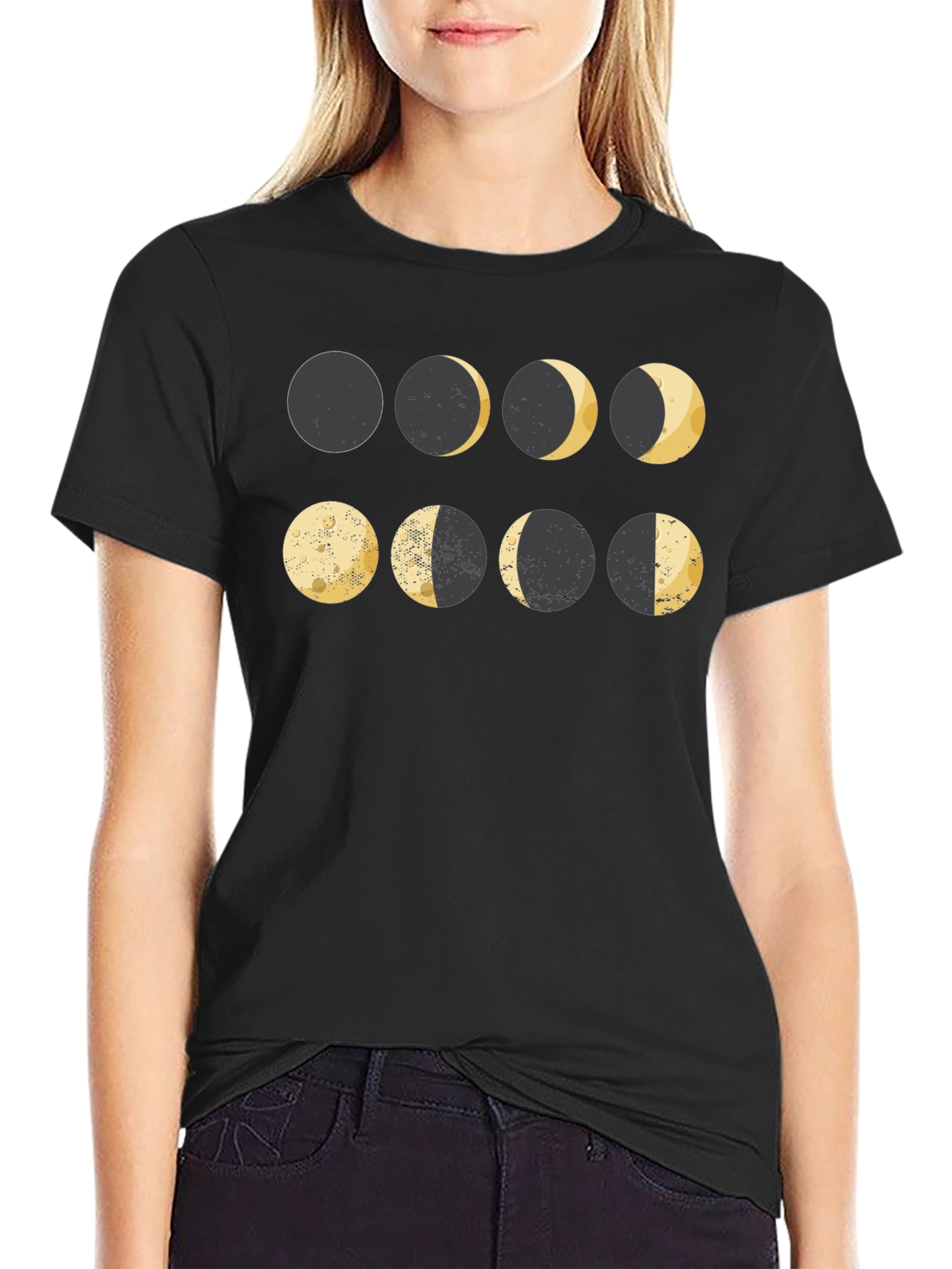 Lunar Phase Graphic T-Shirt - Astronomy Inspired Tee