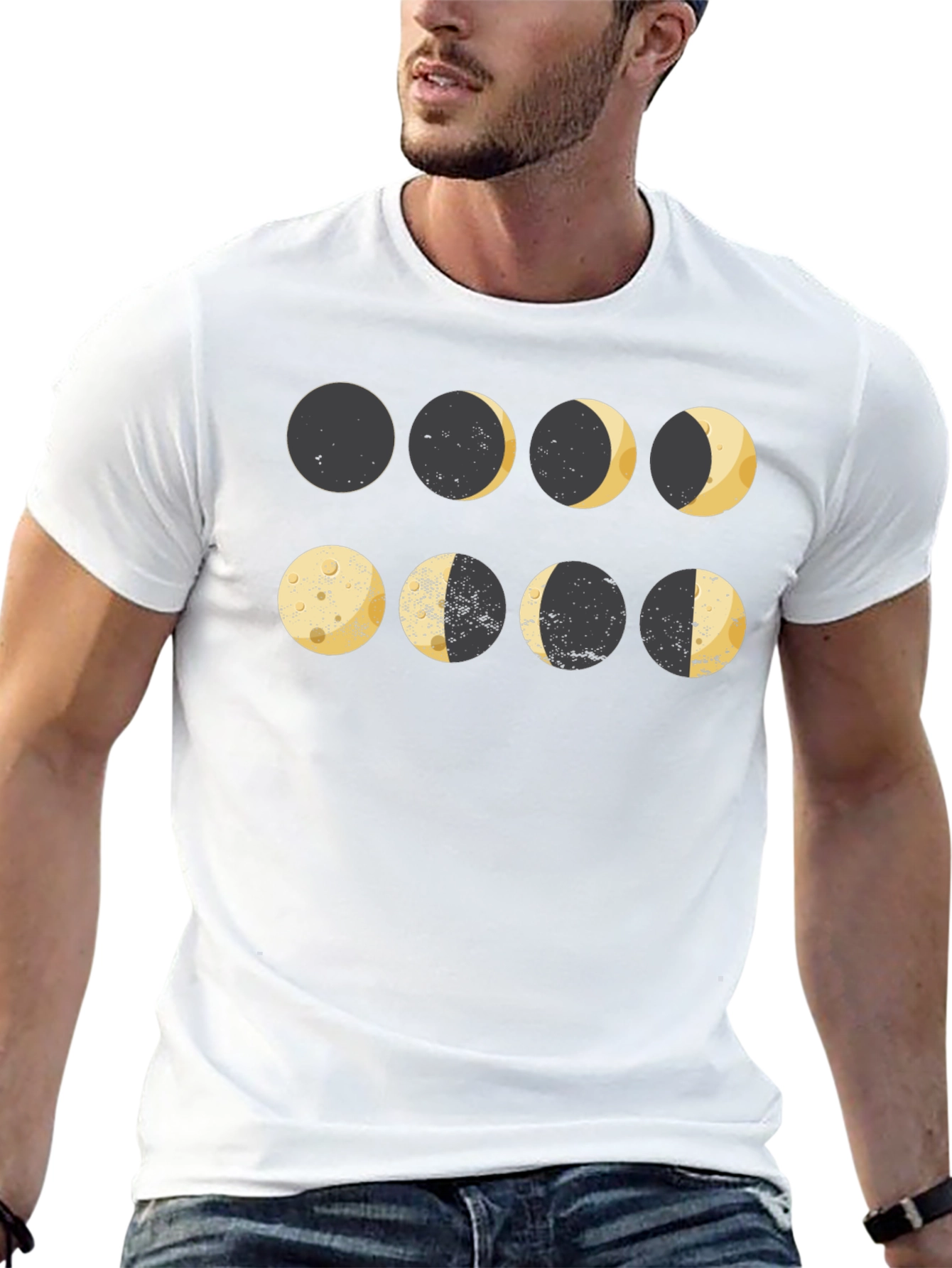 Lunar Phase Graphic T-Shirt - Astronomy Inspired Tee