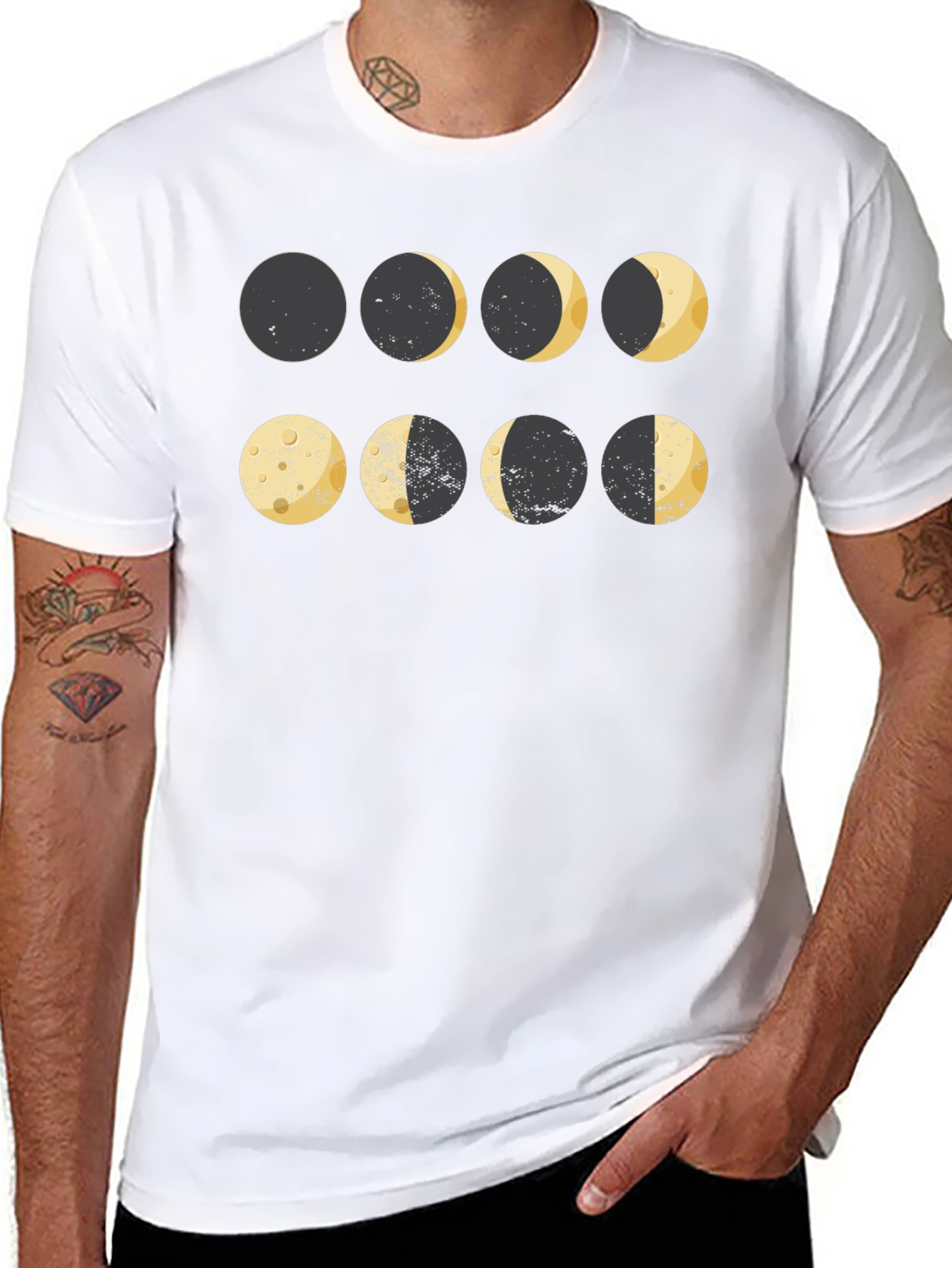 Lunar Phase Graphic T-Shirt - Astronomy Inspired Tee