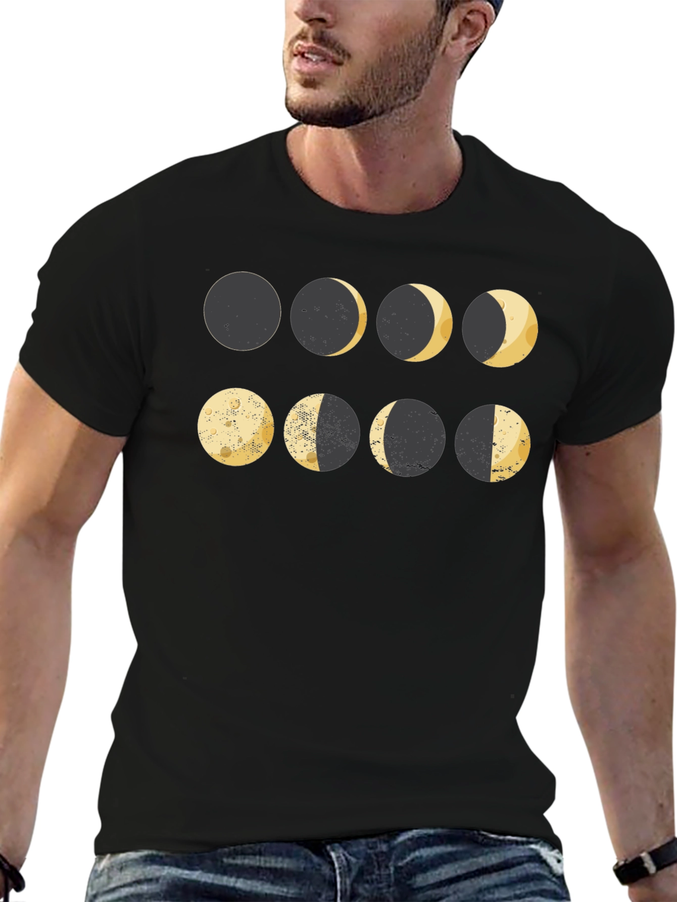 Lunar Phase Graphic T-Shirt - Astronomy Inspired Tee