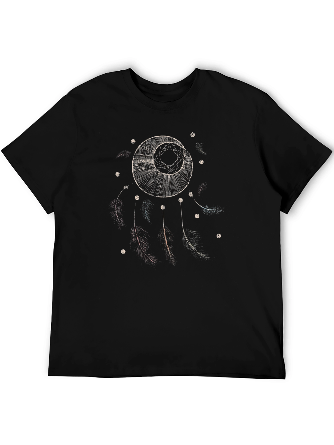 Dreamcatcher Graphic Tee - Mens Black Cotton Shirt