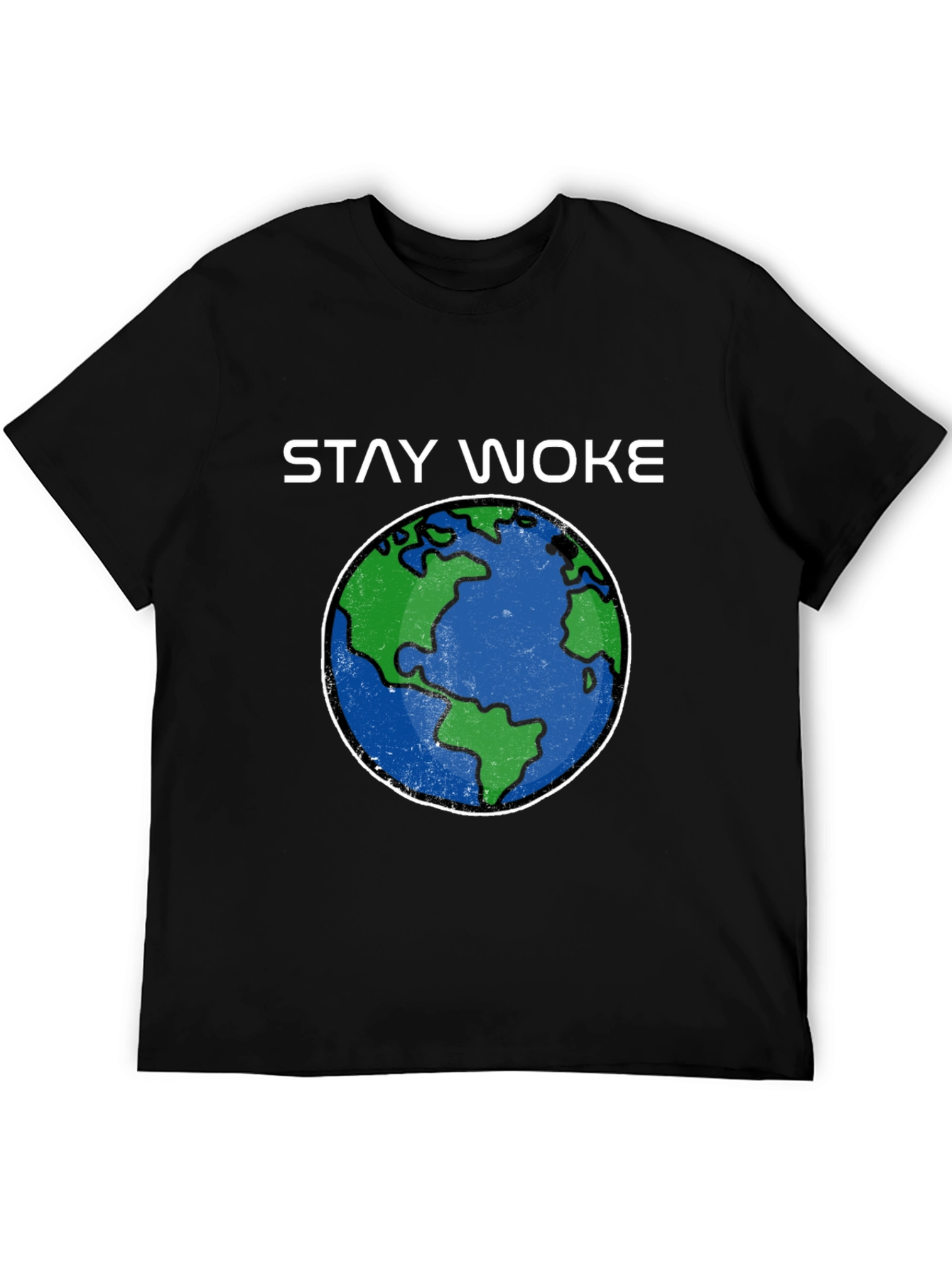 Stay Woke Earth Graphic Tee - Black