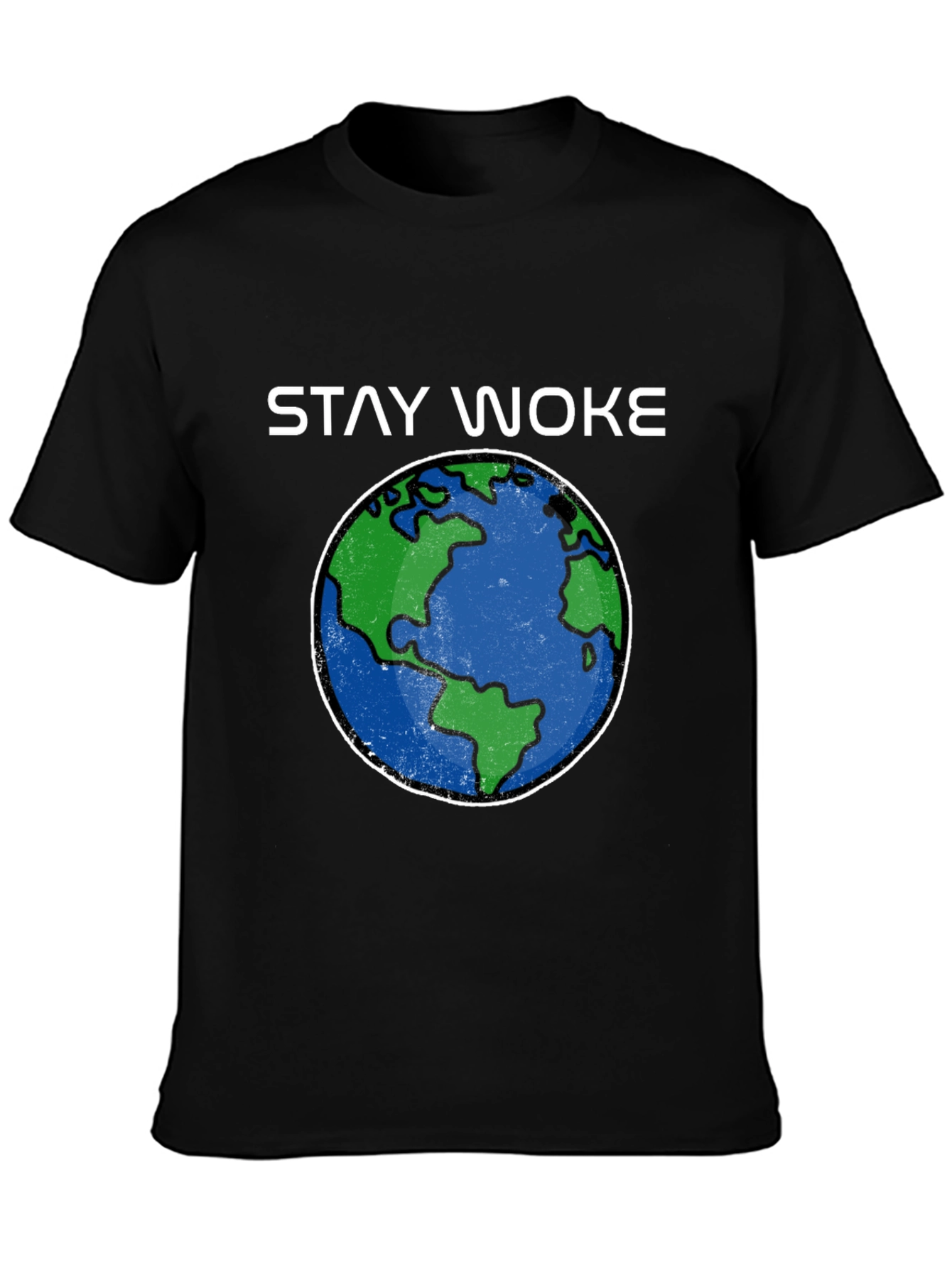 Stay Woke Earth Graphic Tee - Black