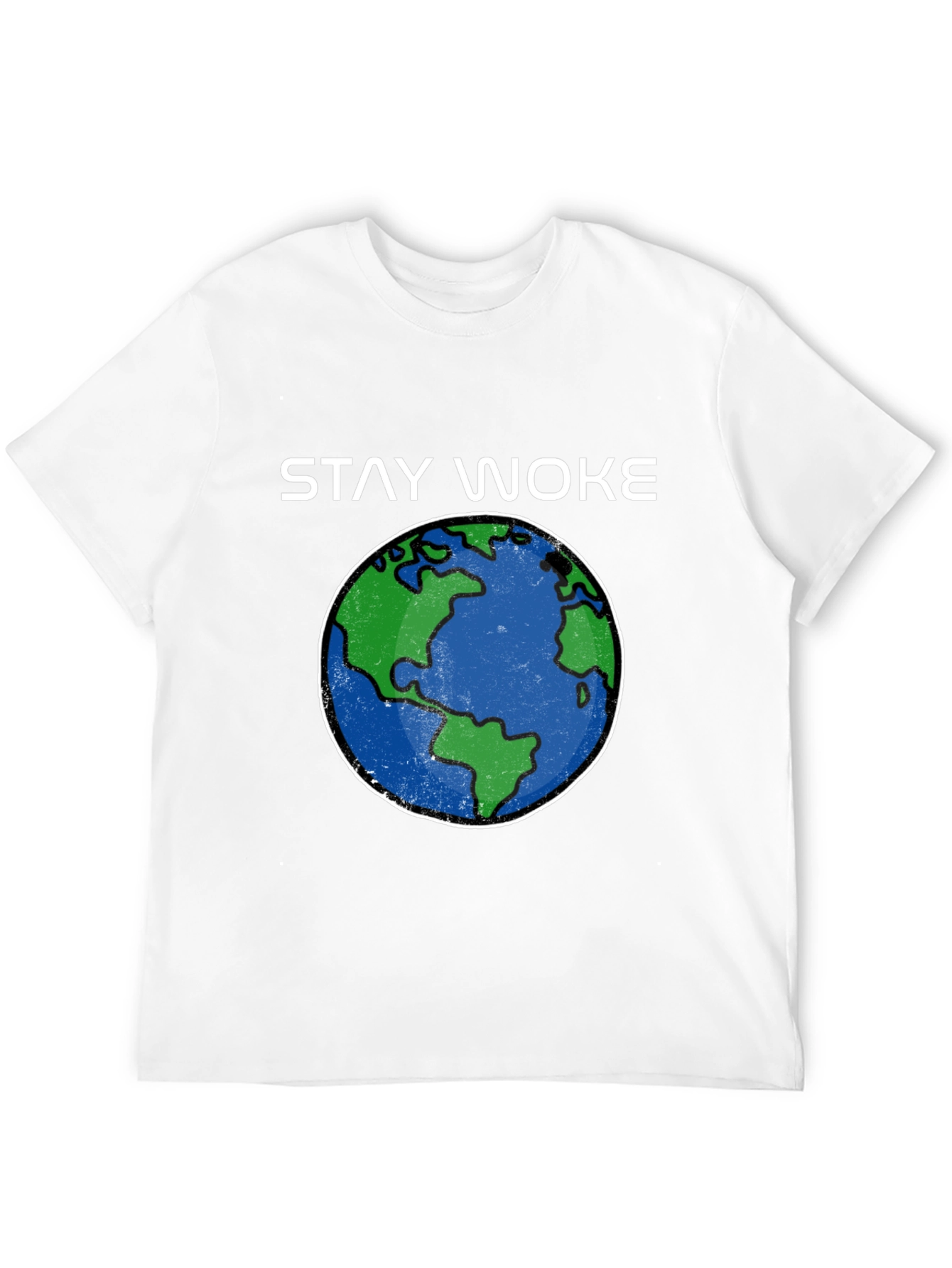Stay Woke Earth Graphic Tee - Black