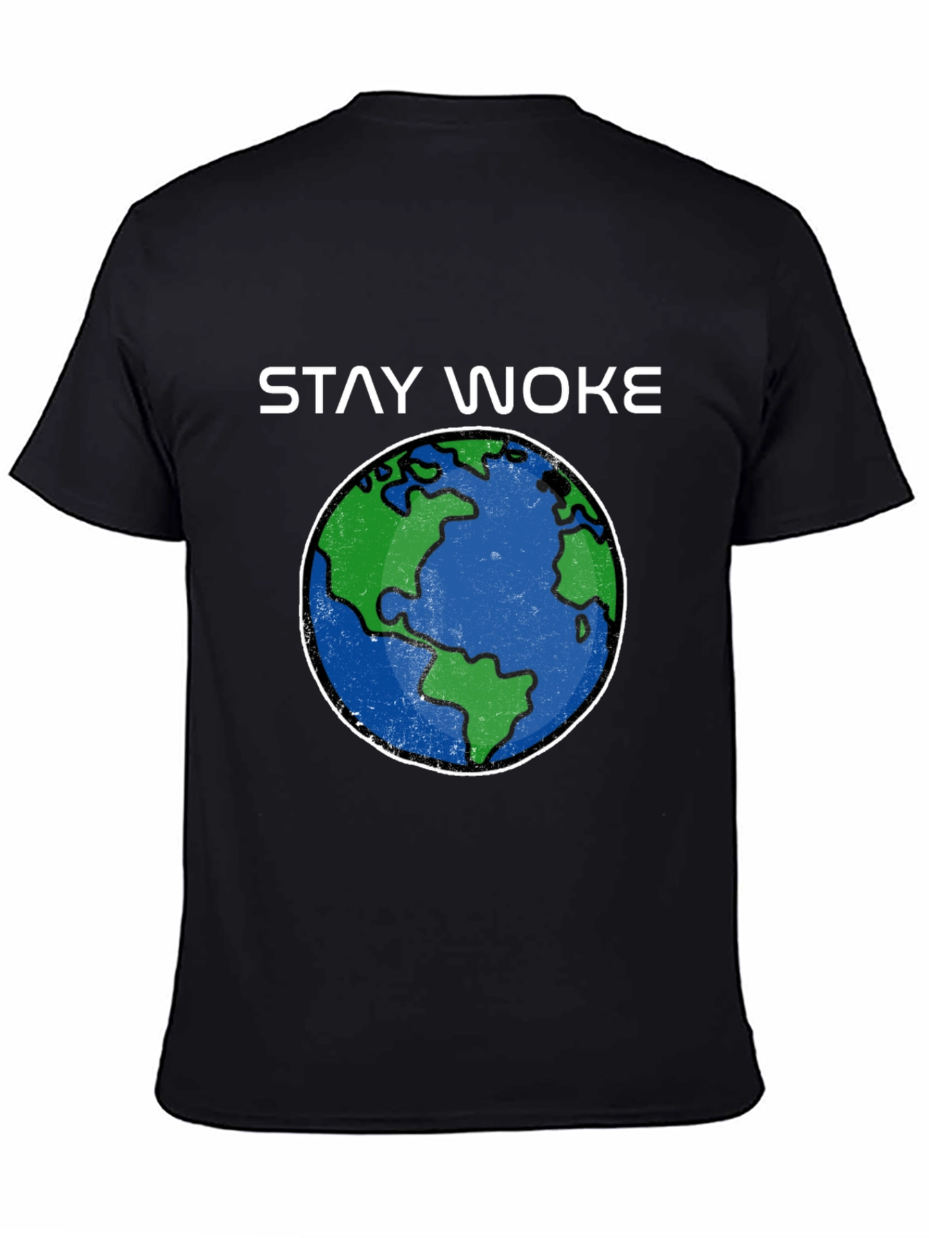 Stay Woke Earth Graphic Tee - Black