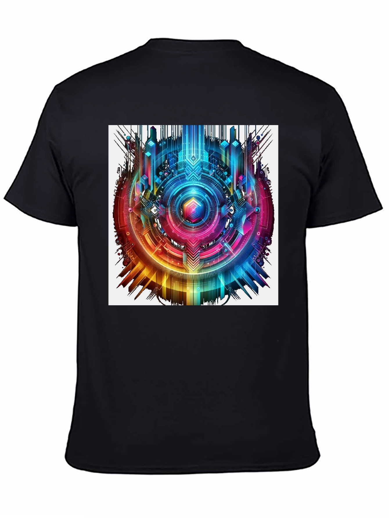 Abstract Geometric Rainbow Circle Graphic T-Shirt