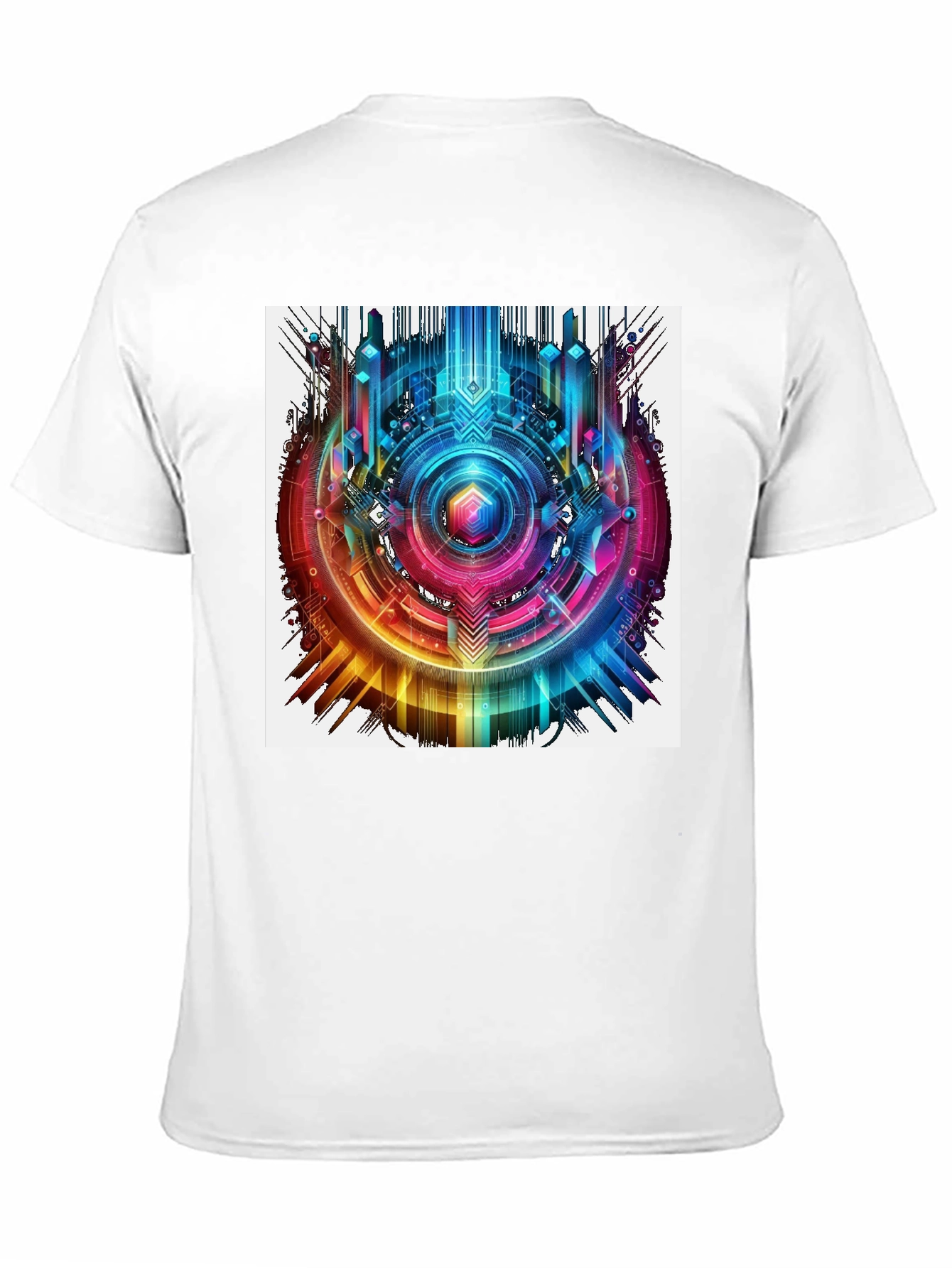 Abstract Geometric Rainbow Circle Graphic T-Shirt