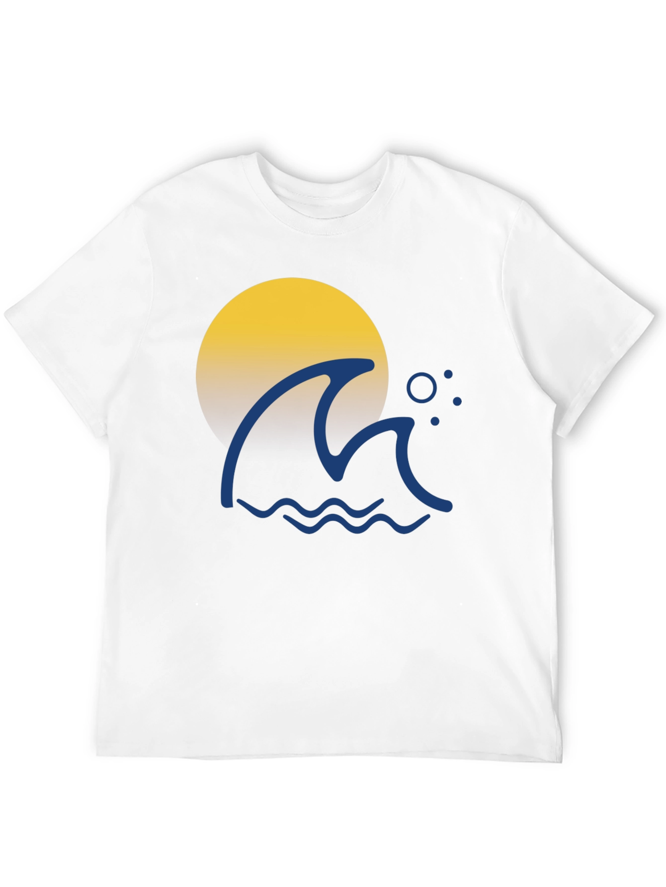 Wave & Sun Graphic Tee - Black Cotton