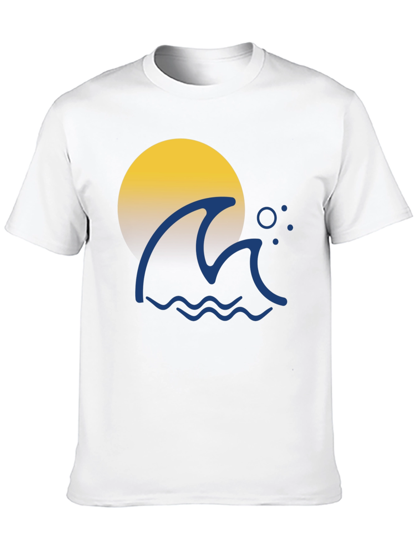Wave & Sun Graphic Tee - Black Cotton
