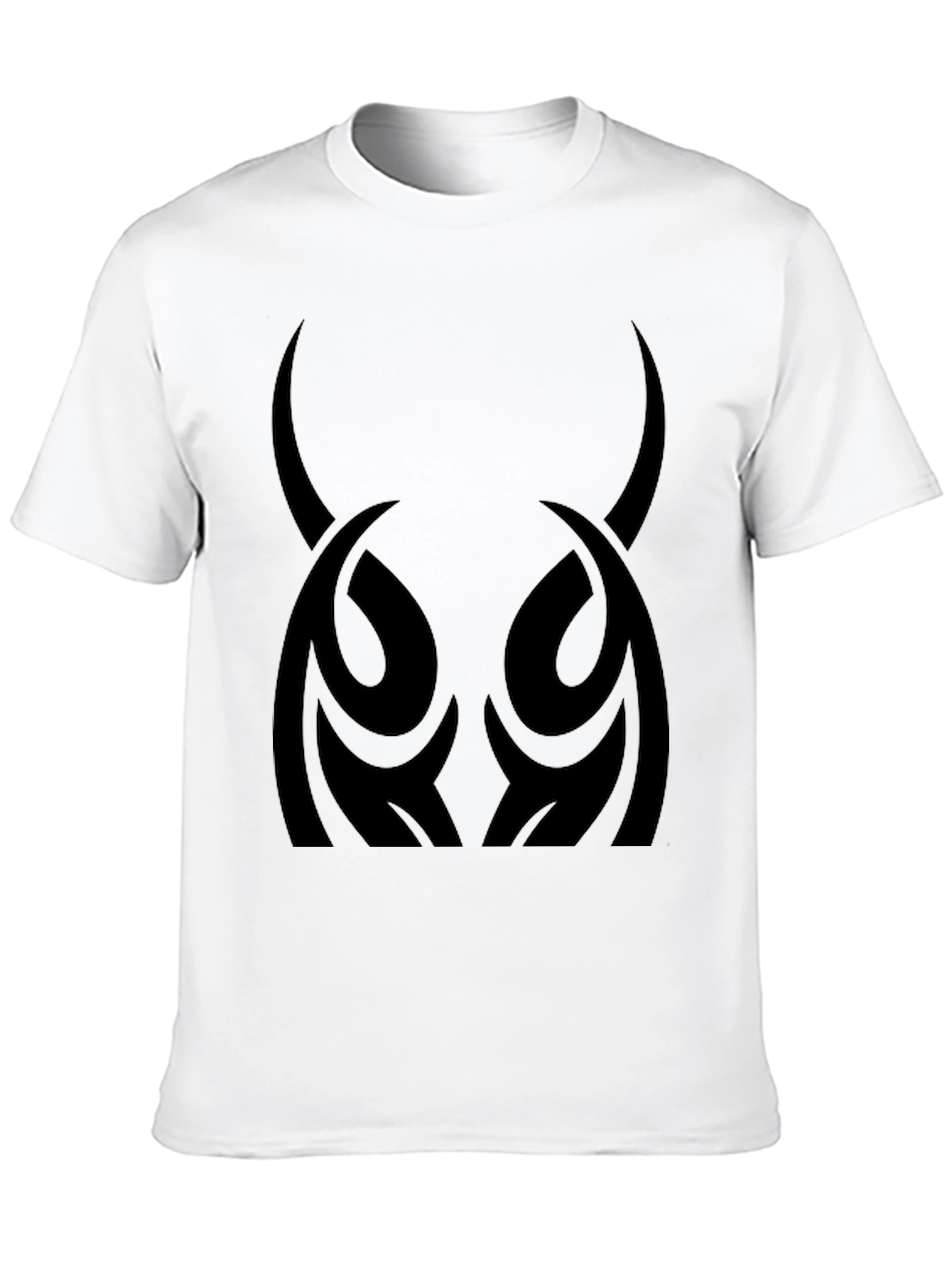 Mens Black T-Shirt - Tribal Horns Design