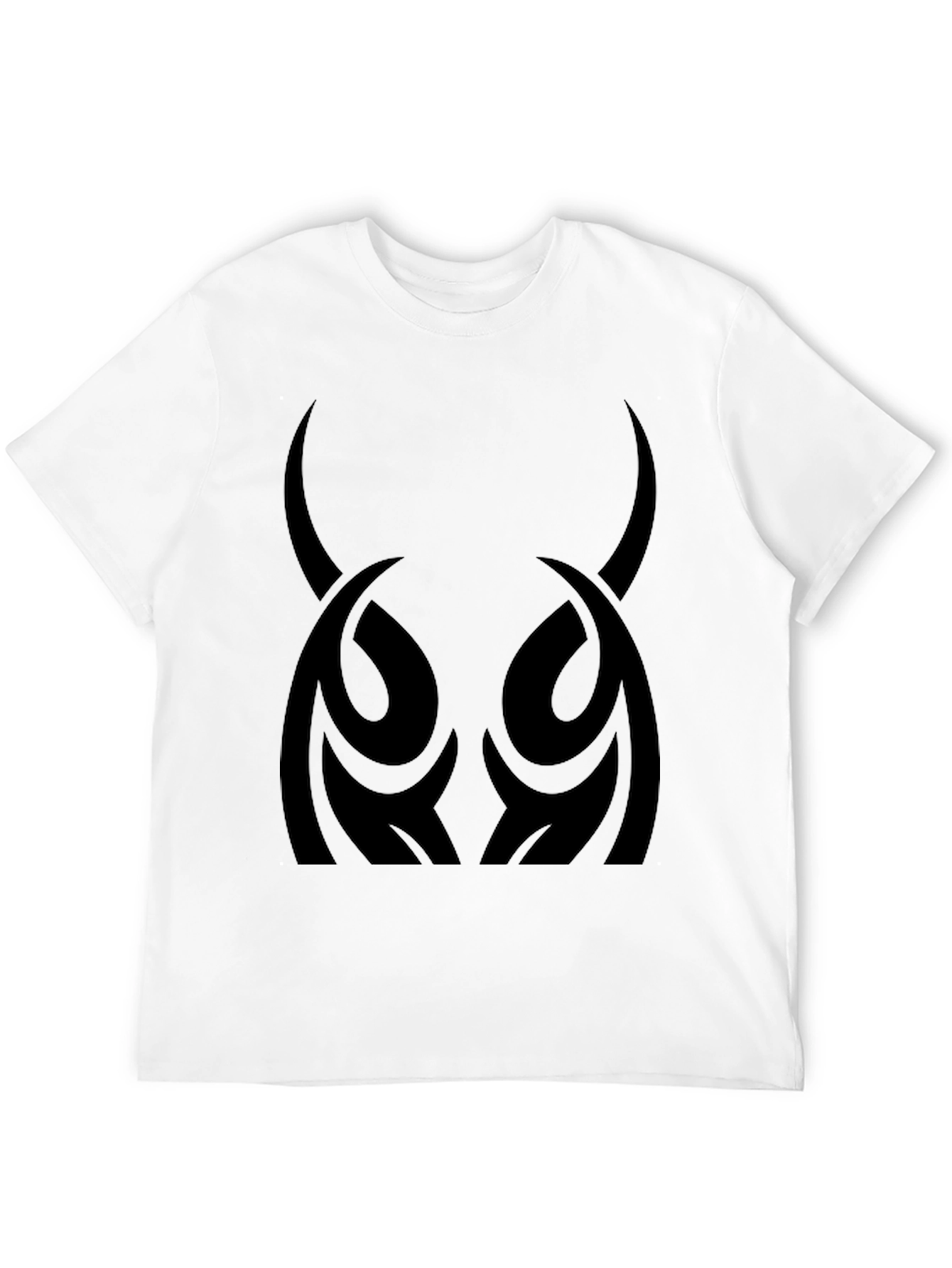 Mens Black T-Shirt - Tribal Horns Design