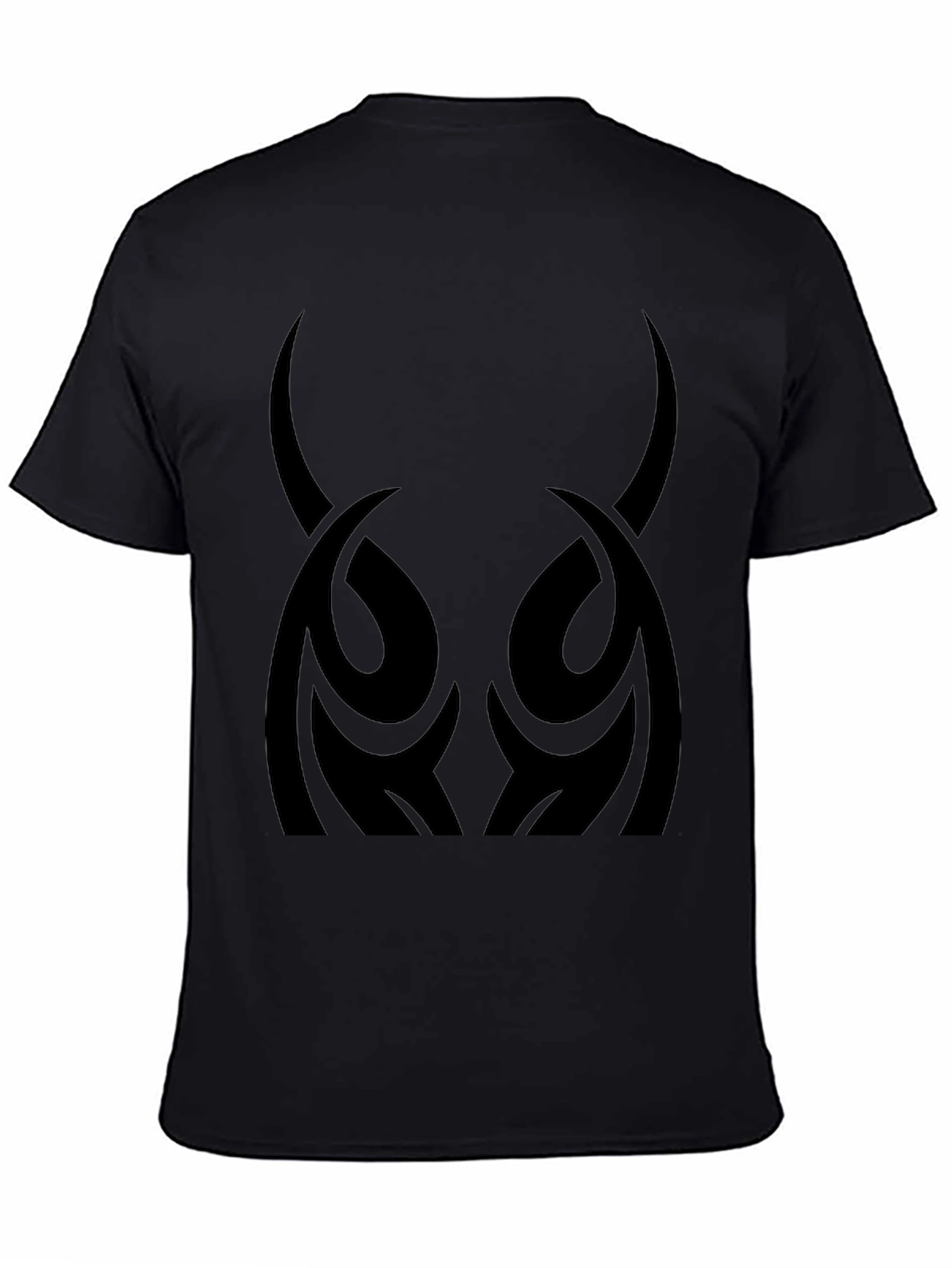 Mens Black T-Shirt - Tribal Horns Design