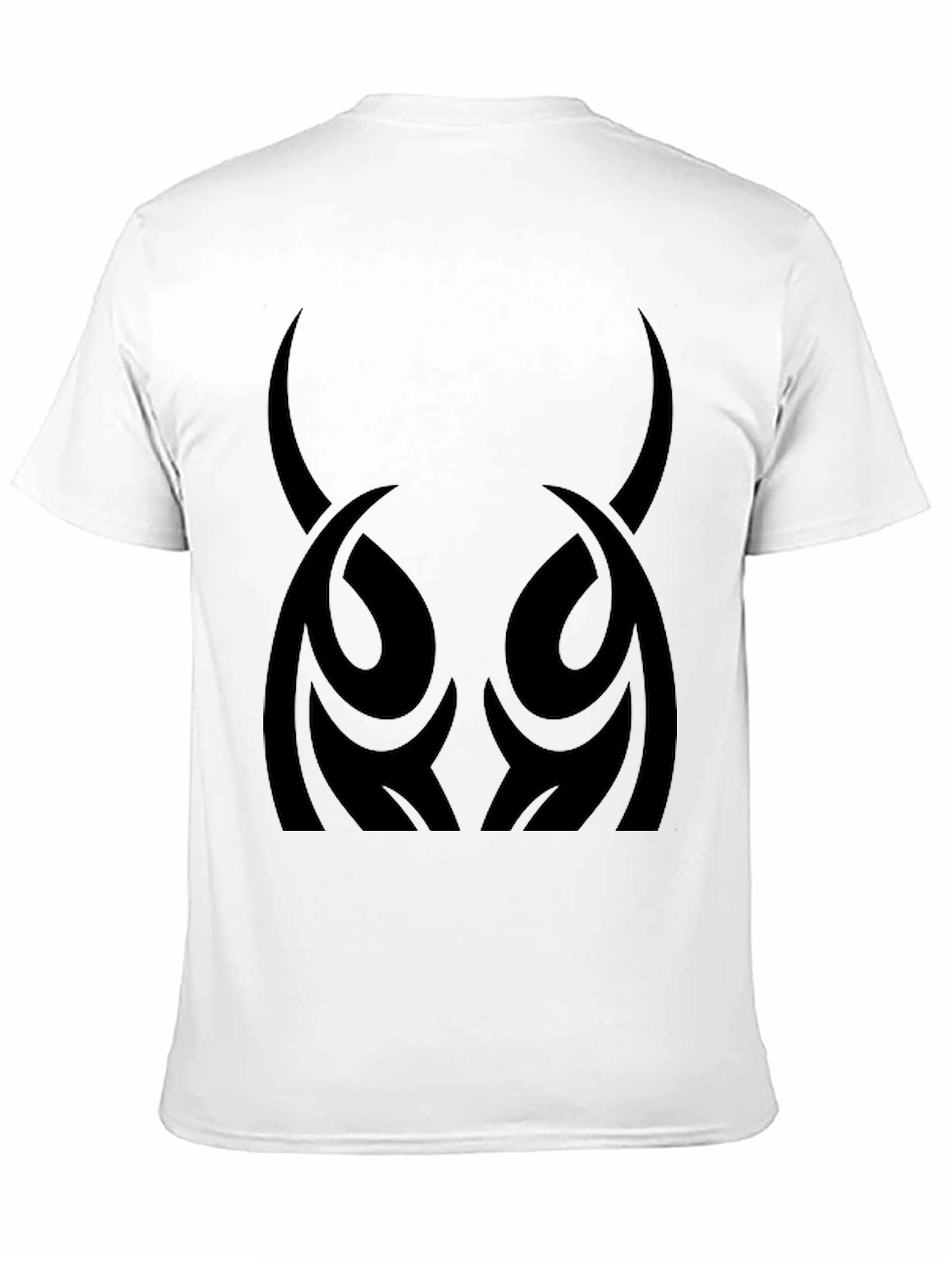 Mens Black T-Shirt - Tribal Horns Design