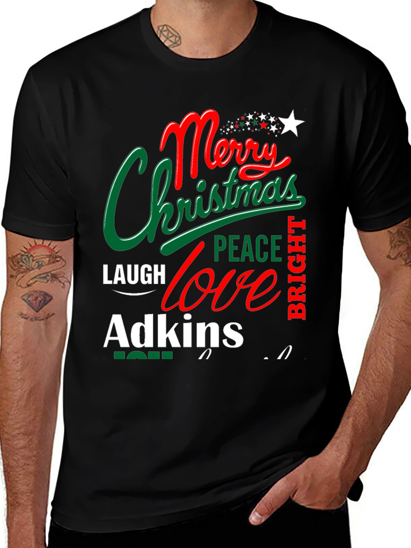 Merry Christmas Family Name T-Shirt