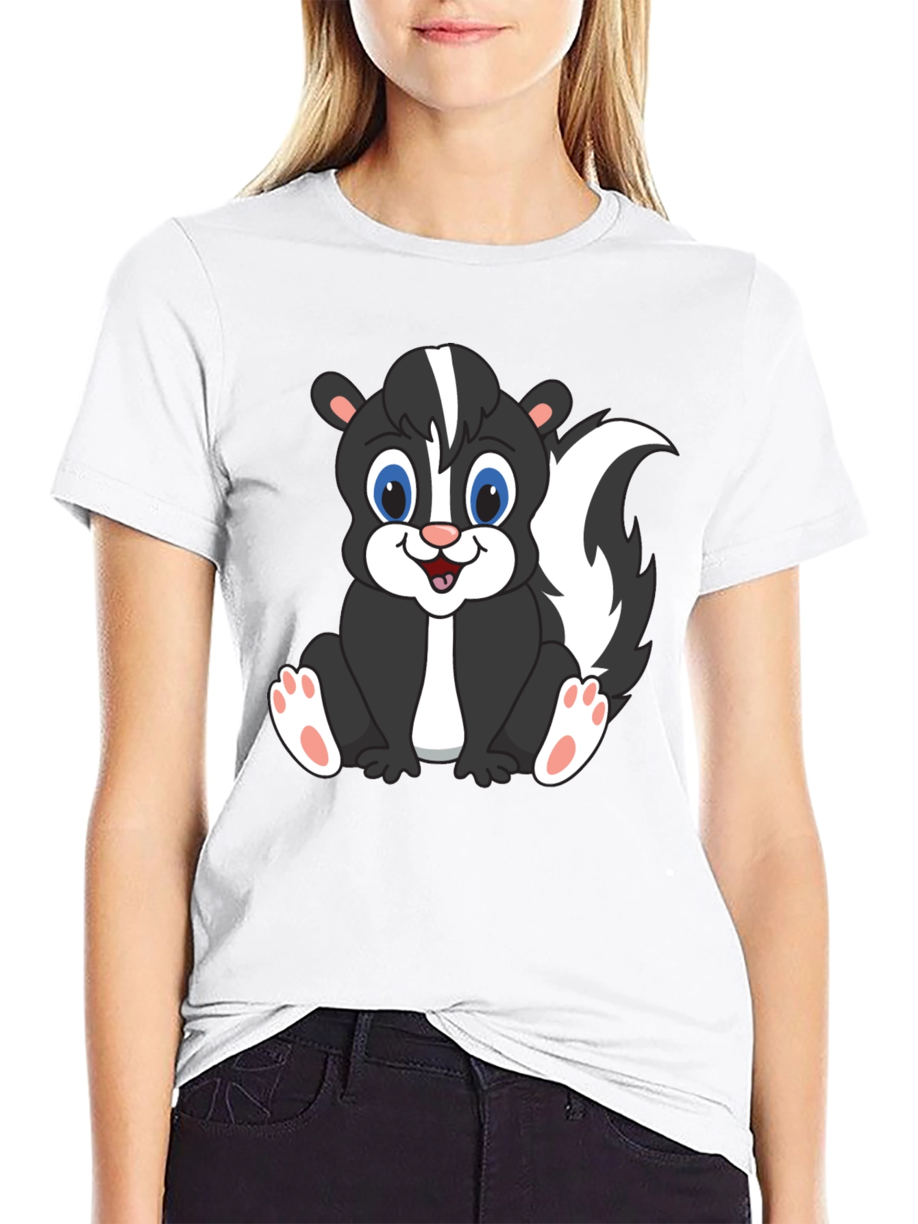 Cute Skunk Graphic T-Shirt - Black Unisex Tee