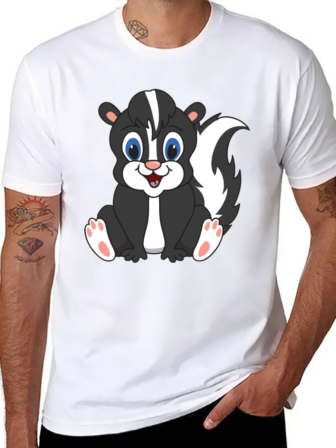 Cute Skunk Graphic T-Shirt - Black Unisex Tee