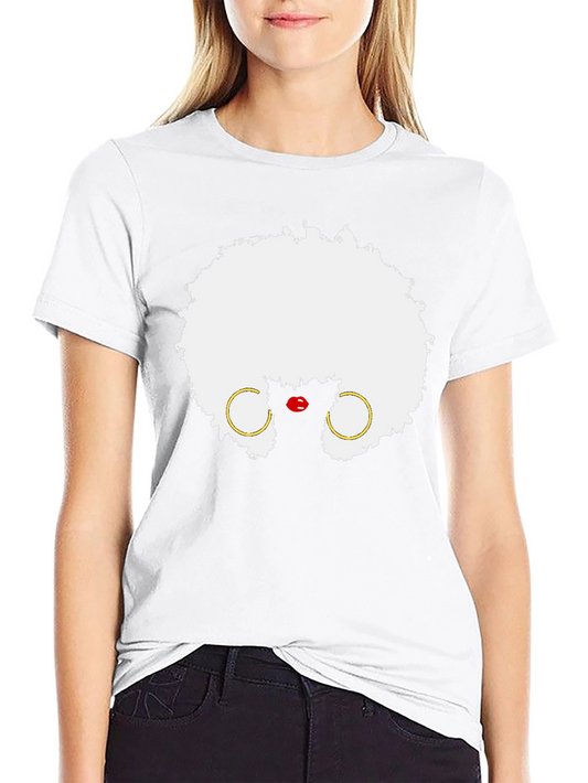 Afro Diva Graphic Tee - Black Cotton T-Shirt