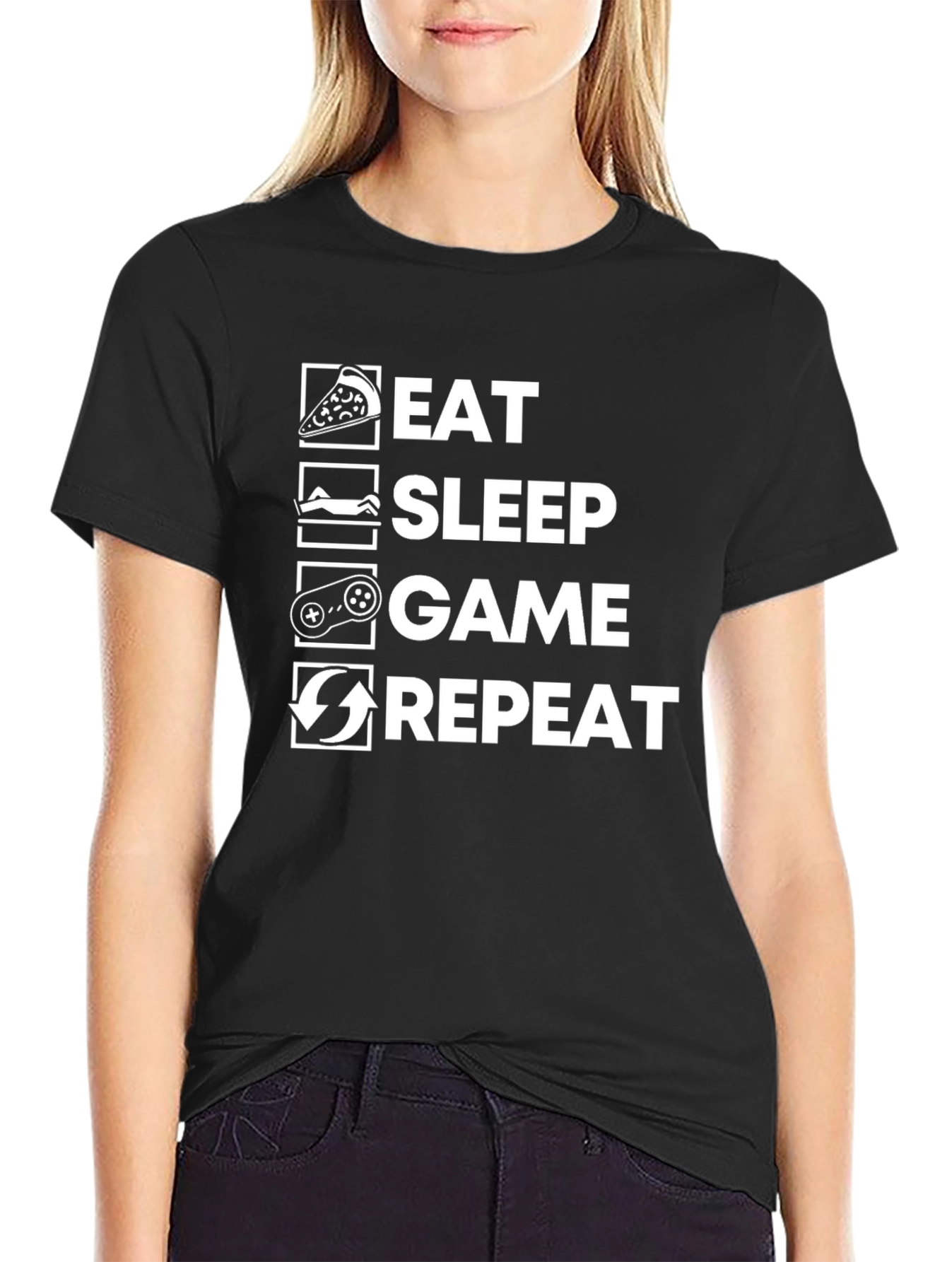 Eat Sleep Game Repeat T-Shirt | Gamer Life Tee