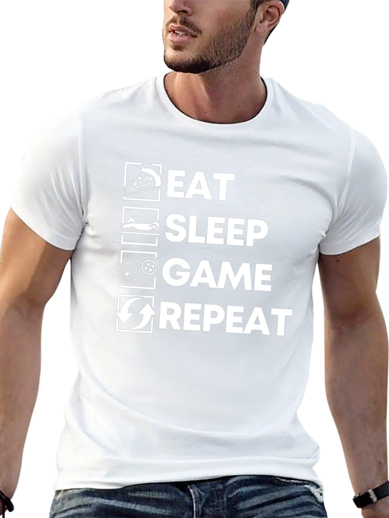 Eat Sleep Game Repeat T-Shirt | Gamer Life Tee