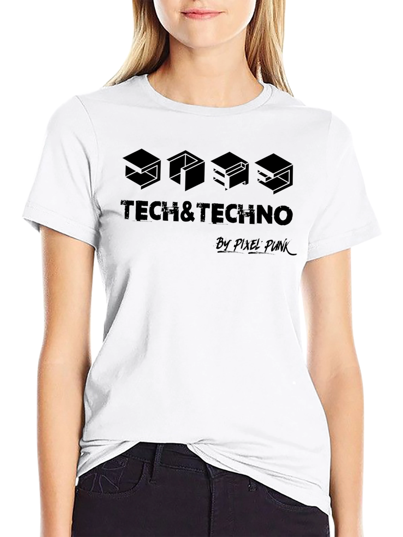 Tech & Techno Pixel Punk Black T-Shirt