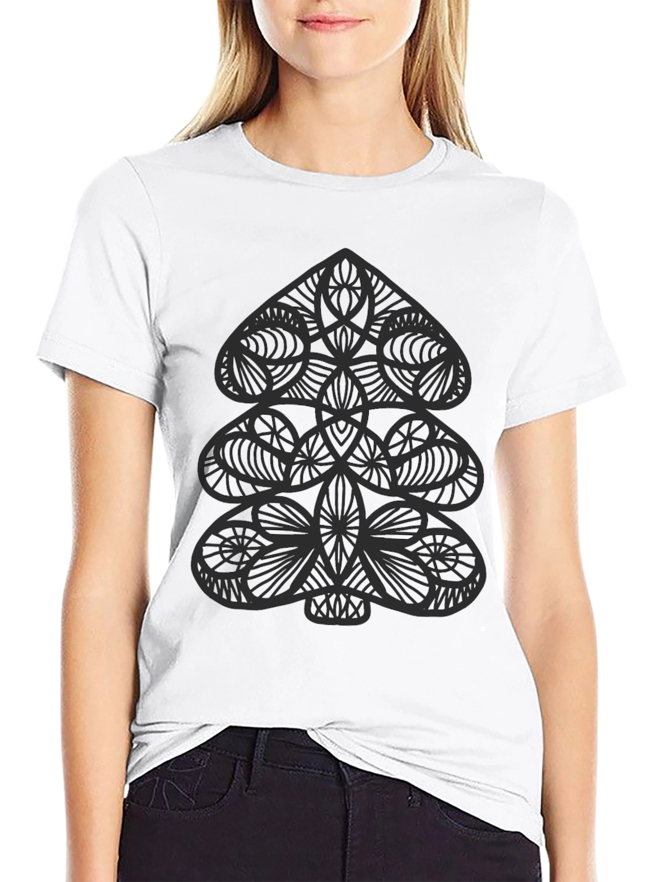 Abstract Spade Graphic Black T-Shirt