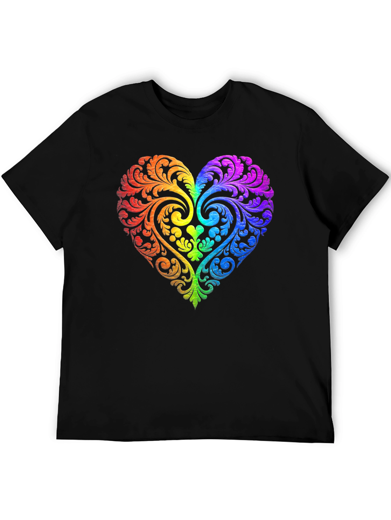 Rainbow Heart Graphic Tee - Love & Pride Shirt
