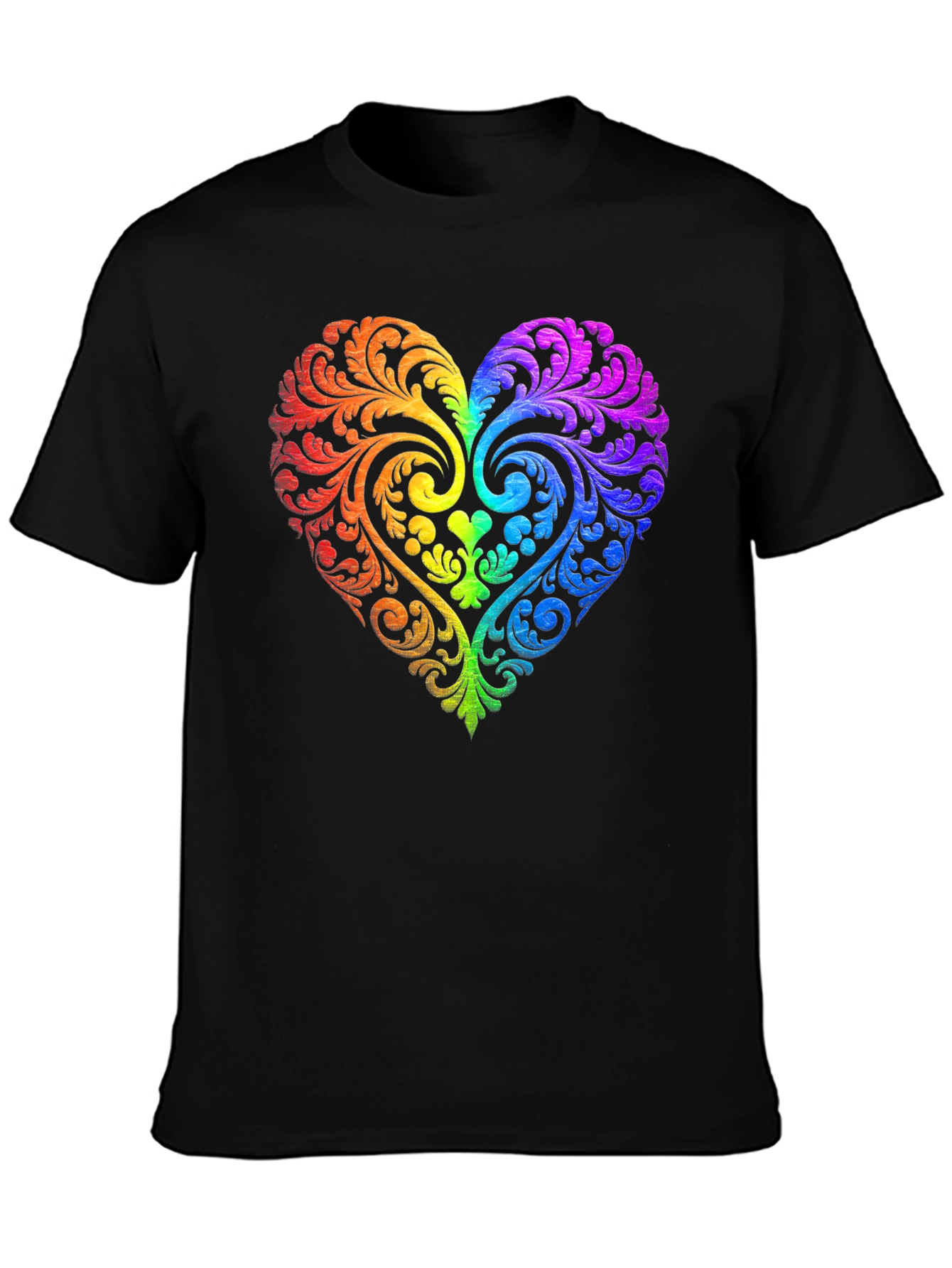 Rainbow Heart Graphic Tee - Love & Pride Shirt
