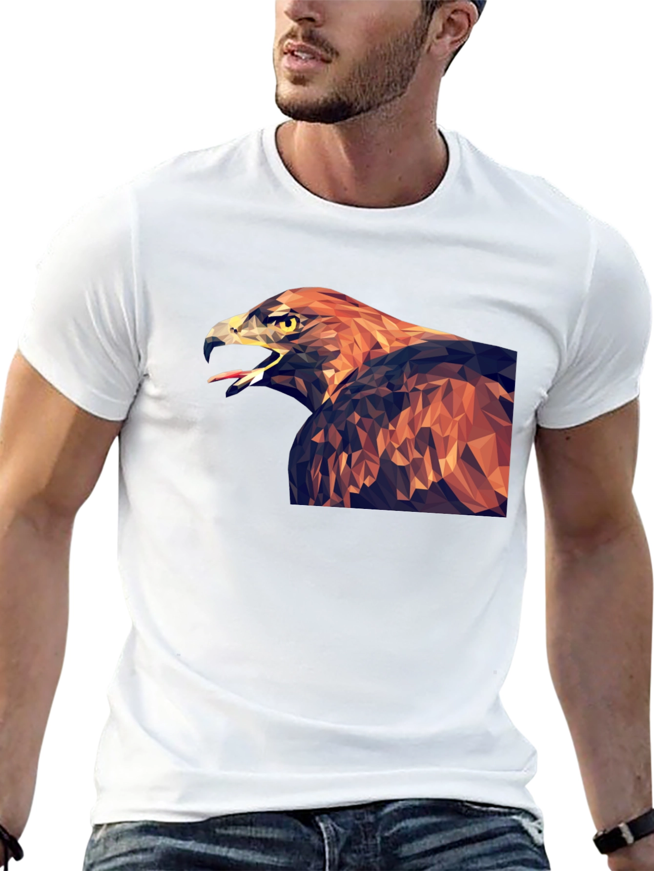 Geometric Eagle Graphic T-Shirt