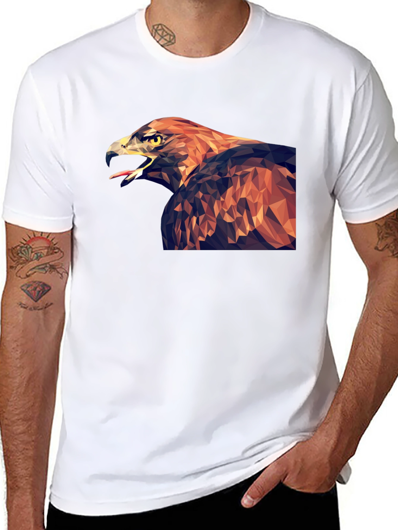 Geometric Eagle Graphic T-Shirt