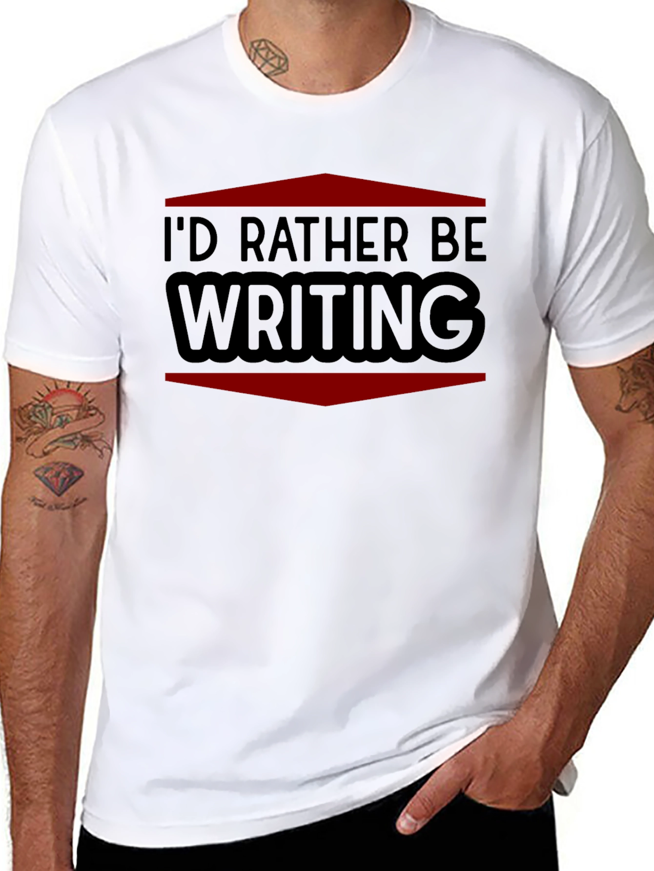 Id Rather Be Writing T-Shirt - Black