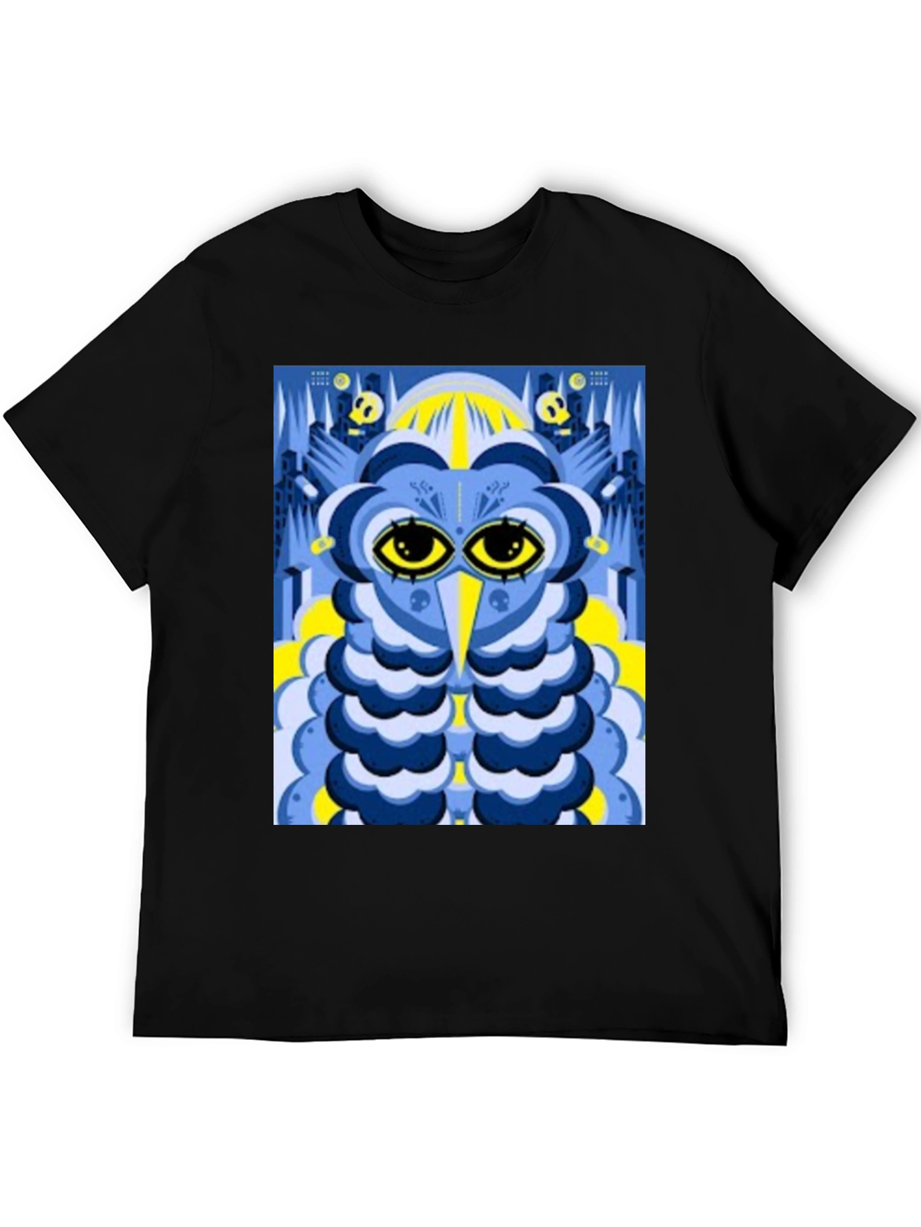 Abstract Owl Graphic Tee - Black Unisex T-Shirt