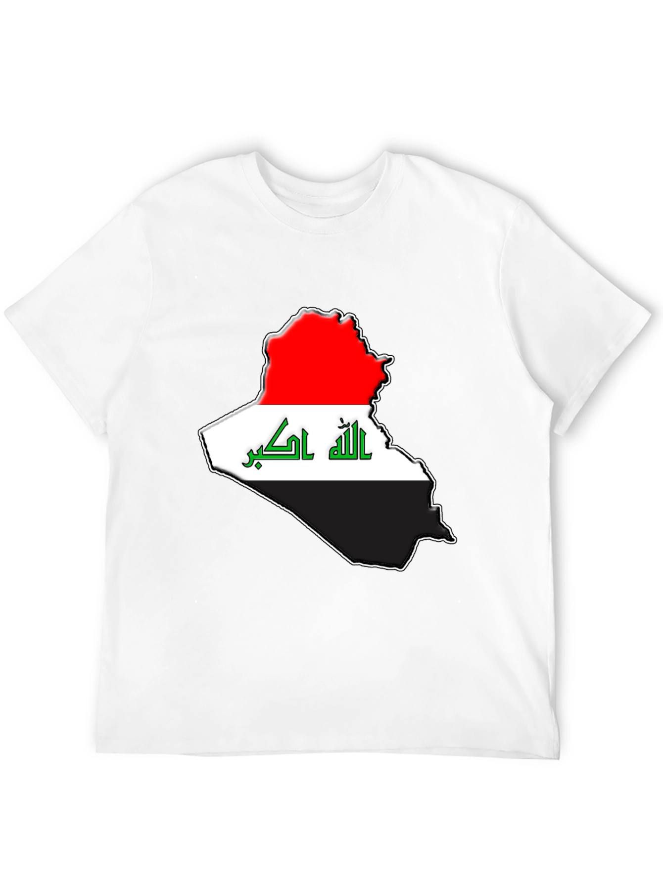 Iraq Flag Map T-Shirt - Black Cotton Tee