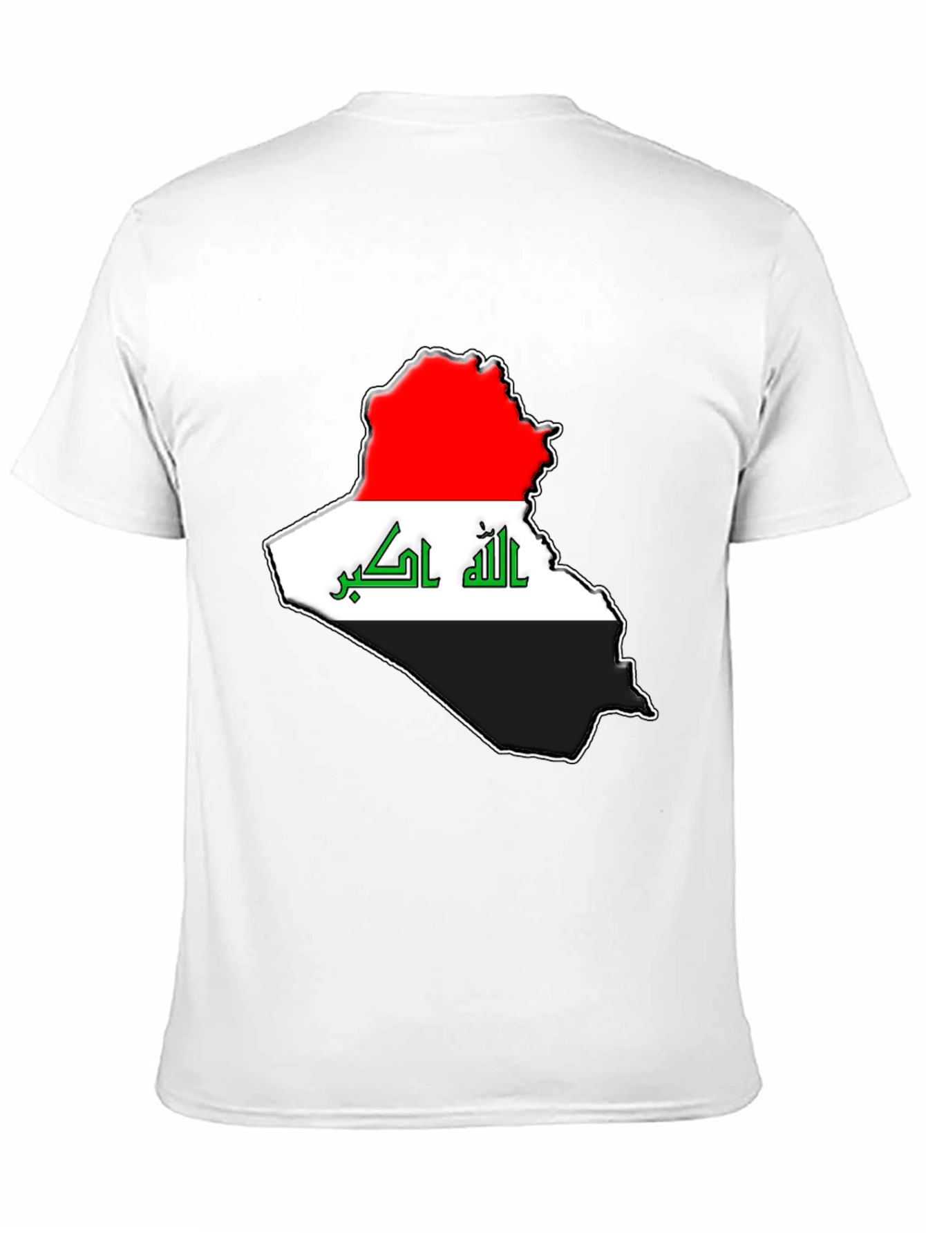 Iraq Flag Map T-Shirt - Black Cotton Tee