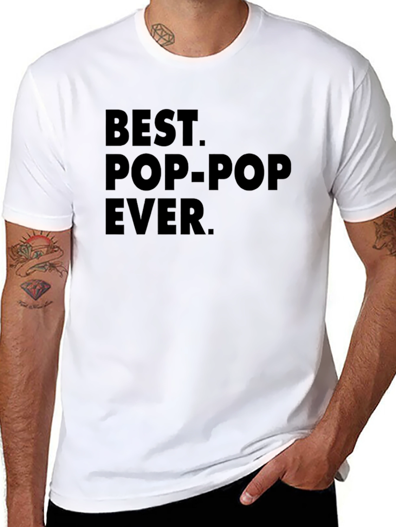 Best Pop-Pop Ever Black Graphic T-Shirt
