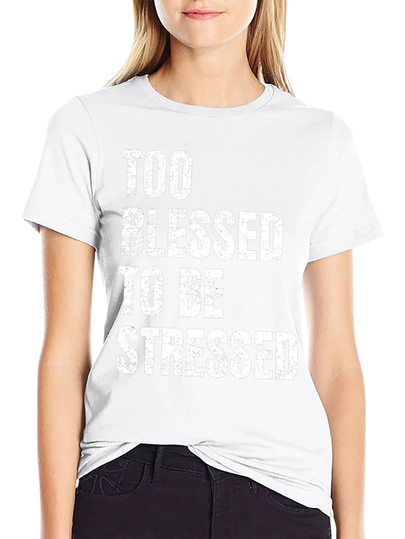 Too Blessed To Be Stressed Black Graphic Tee