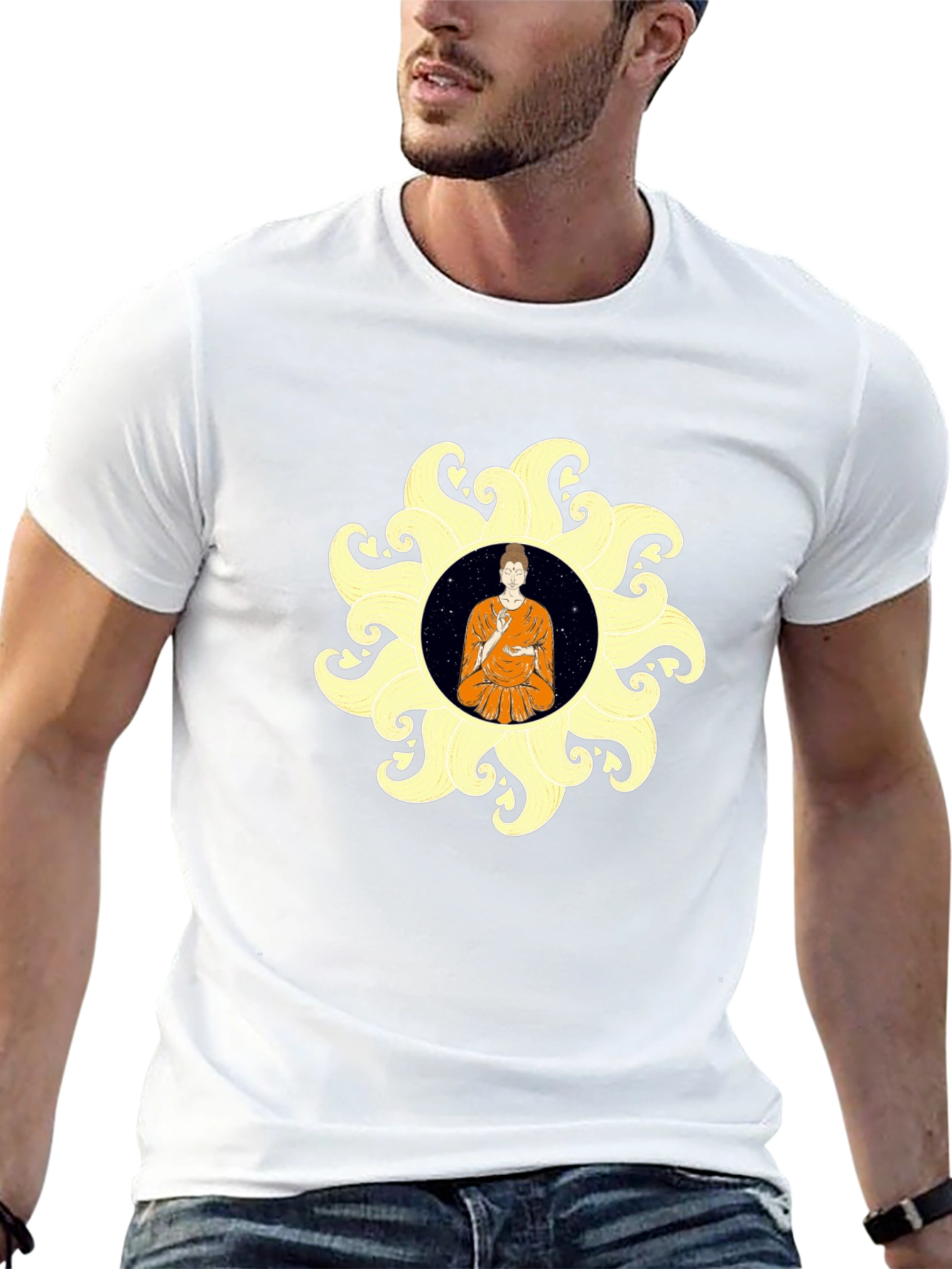 Buddha Mandala Black T-Shirt Spiritual Graphic Tee
