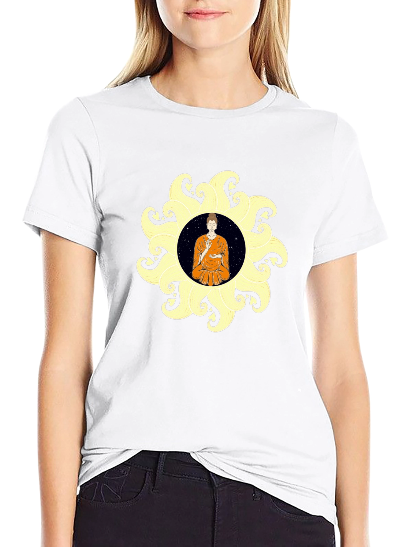 Buddha Mandala Black T-Shirt Spiritual Graphic Tee