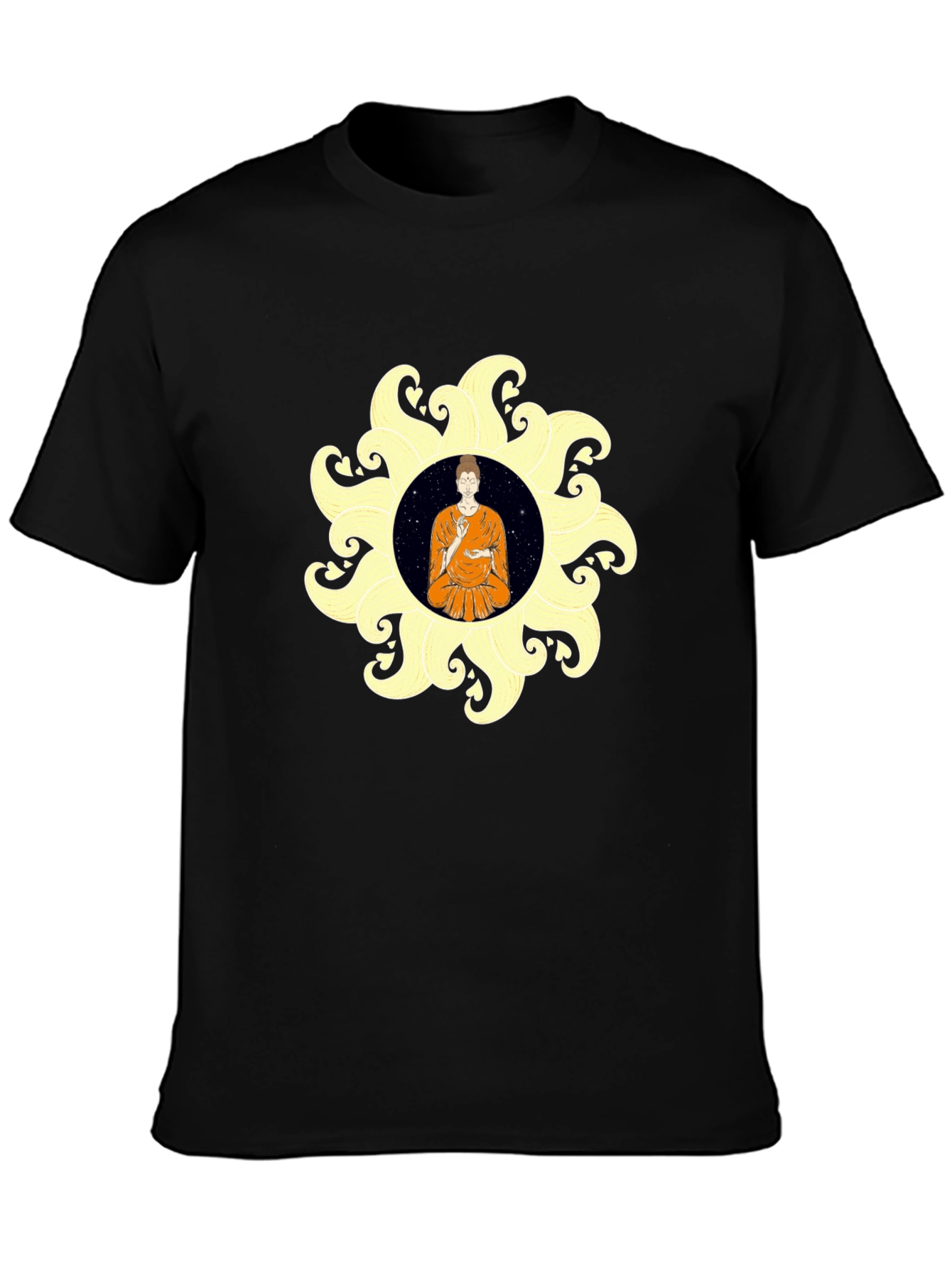 Buddha Mandala Black T-Shirt Spiritual Graphic Tee
