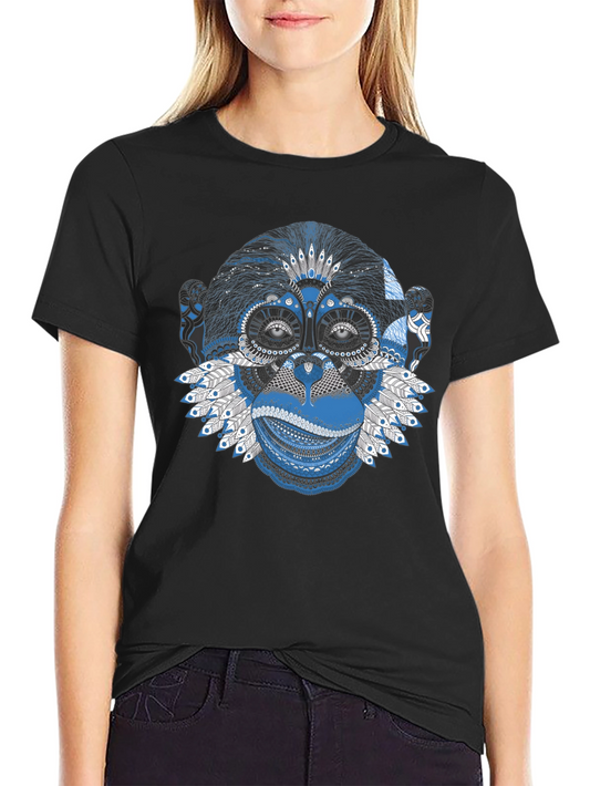 Abstract Monkey Graphic T-Shirt
