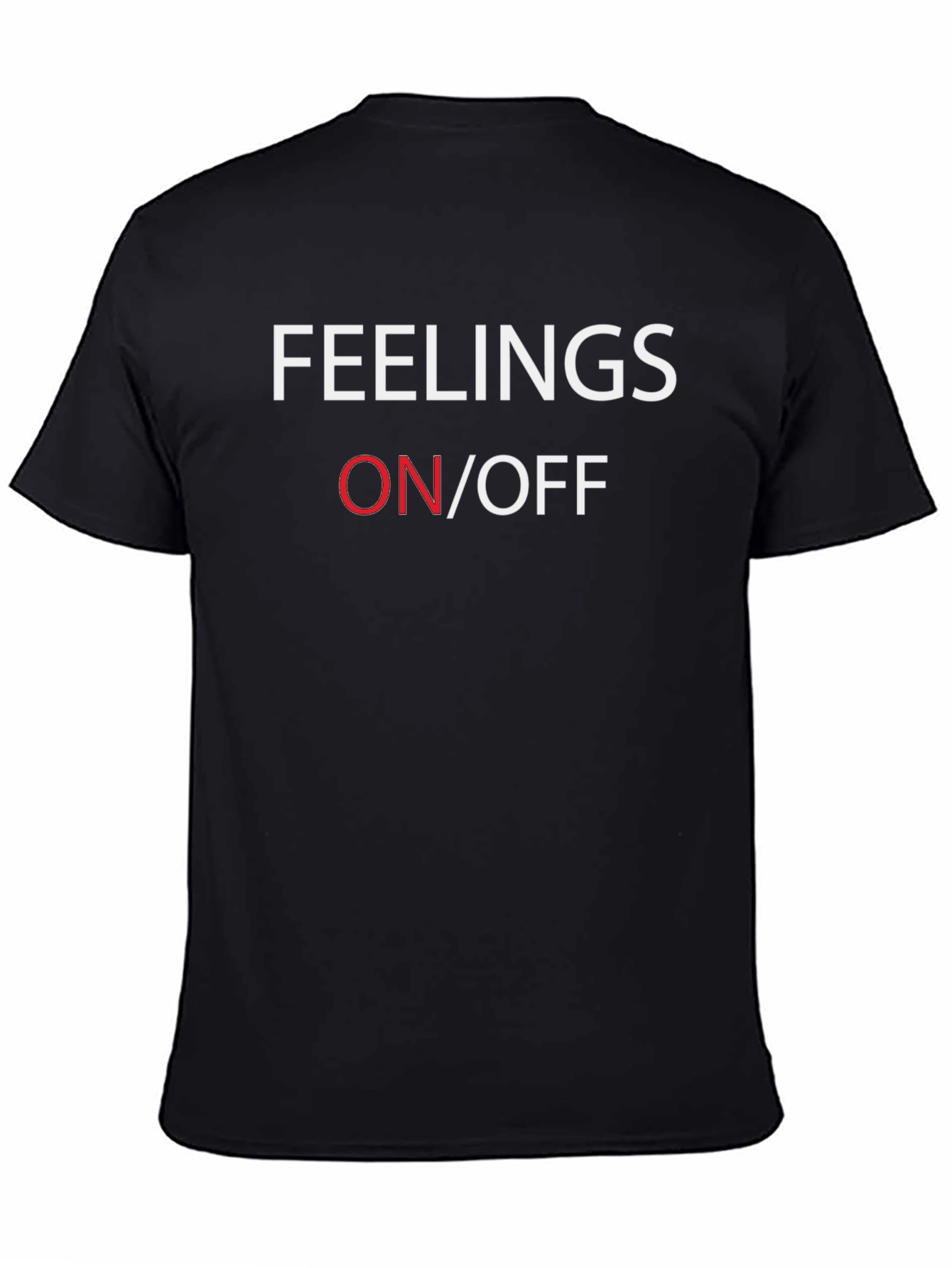 Feelings On/Off Black Cotton Graphic Tee