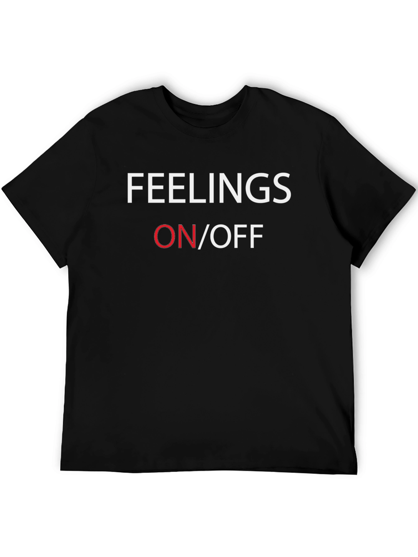 Feelings On/Off Black Cotton Graphic Tee